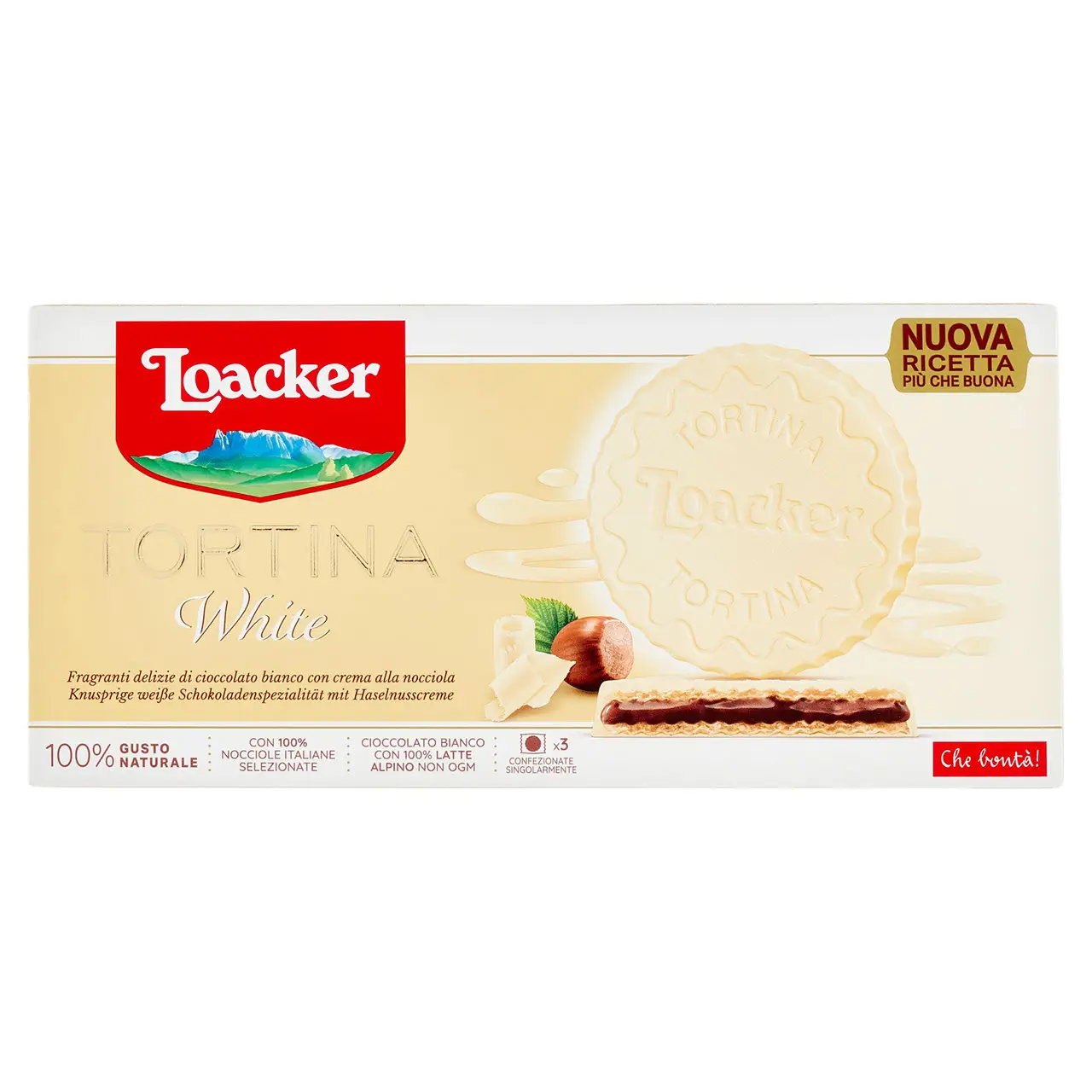 Loacker Wafers | Loacker White Wafer Cake Covered White Chocolate With Hazelnut Cream | Loacker Biscuits | Loacker Wafer Biscuits | 2,2 Ounce Total
