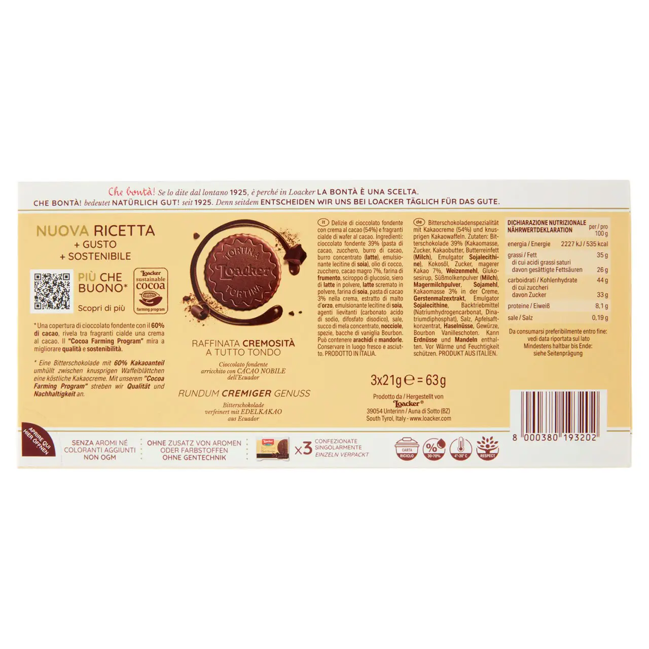 Loacker Wafers | Loacker Tortina Triple Chocolate Wafer Covered In Dark Chocolate With Cocoa Cream | Loacker Biscuits | Loacker Wafer Biscuits | 2,2 Ounce Total - Image 7