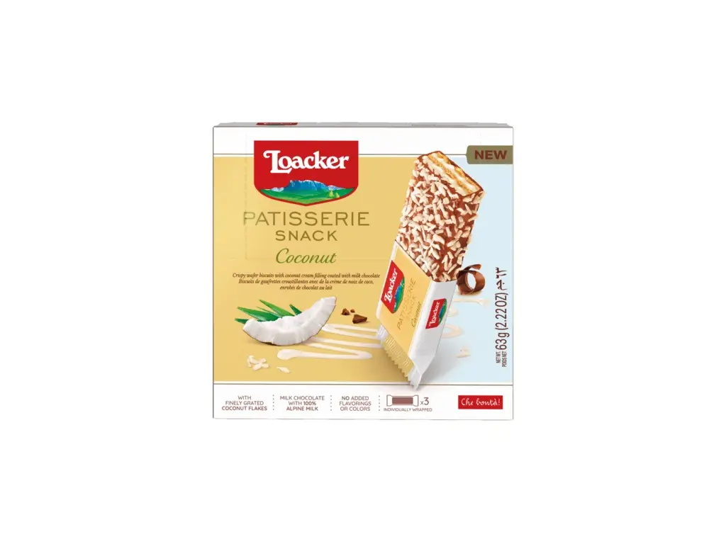 Loacker Wafers | Patisserie Snack Loacker Coconut | Loacker Biscuits | Loacker Wafer Biscuits | 2,2 Ounce Total