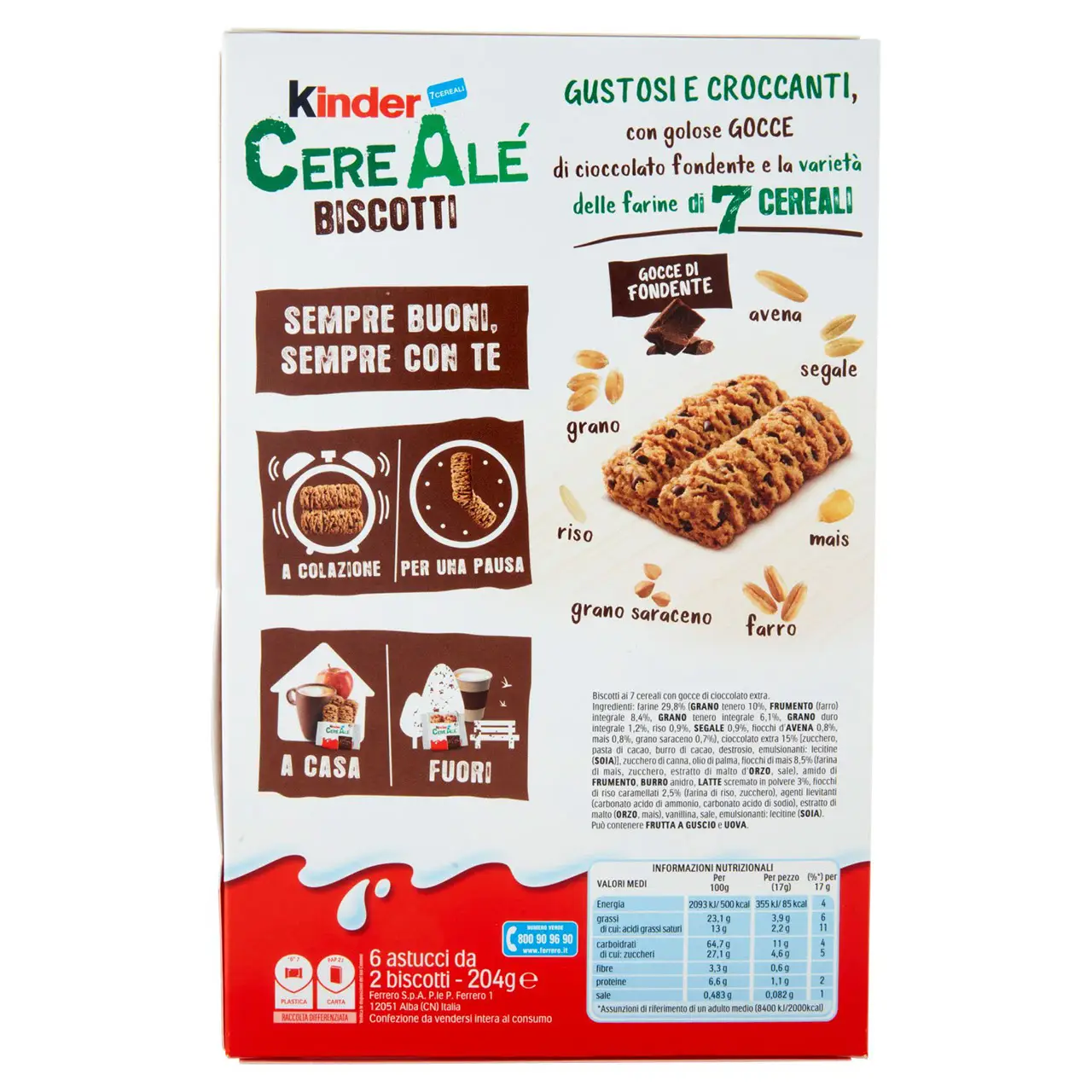 Kinder Chocolate | Kinder Cerealé Biscotti Gocce Di Fondente | Kinder Candy | Kinder Ferrero | 7,1 Ounce Total - Image 6