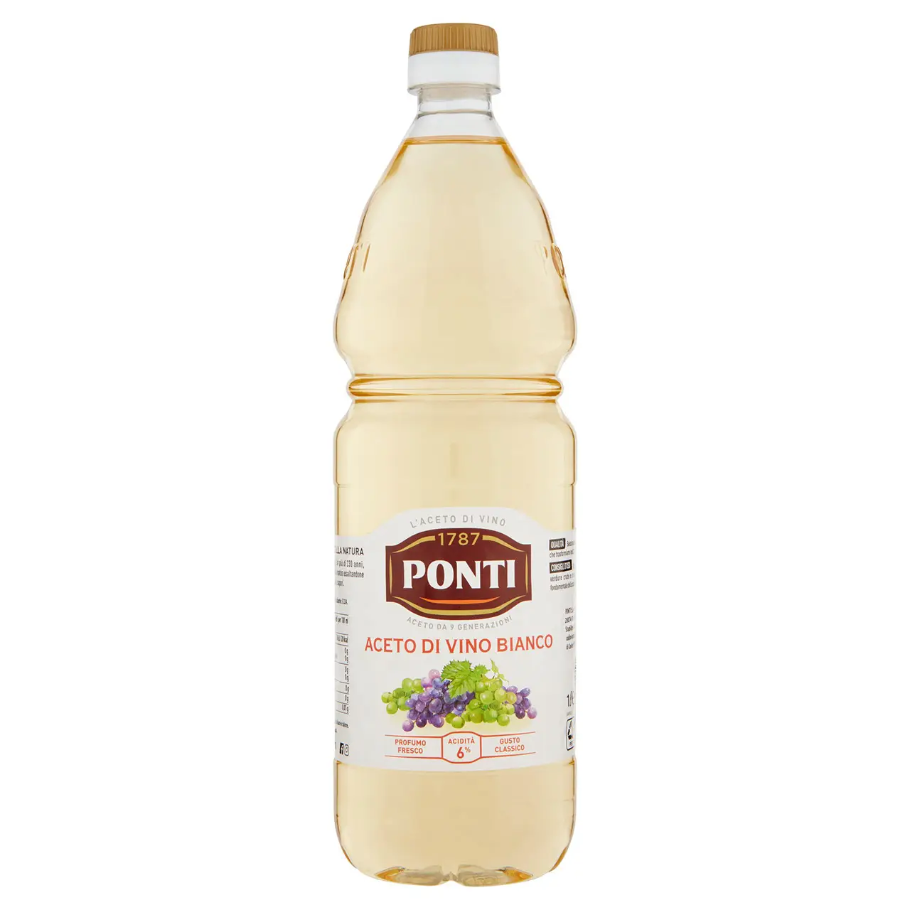 Ponti Vinegar | Ponti White Wine Vinegar | Italian Vinegar | Vinegar Modena | 35,2 Ounce Total