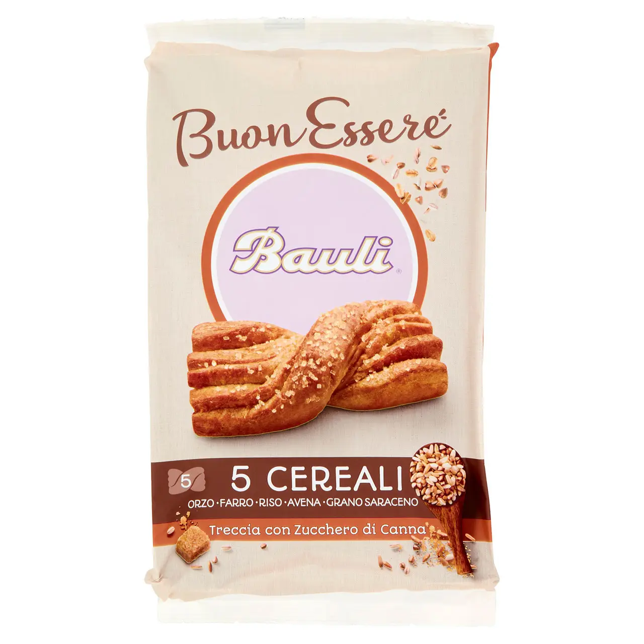 Bauli Biscuits | Bauli Braid Good To Be 5 Cereals | Bauli Cookies | Biscotti Bauli | 7,4 Ounce Total