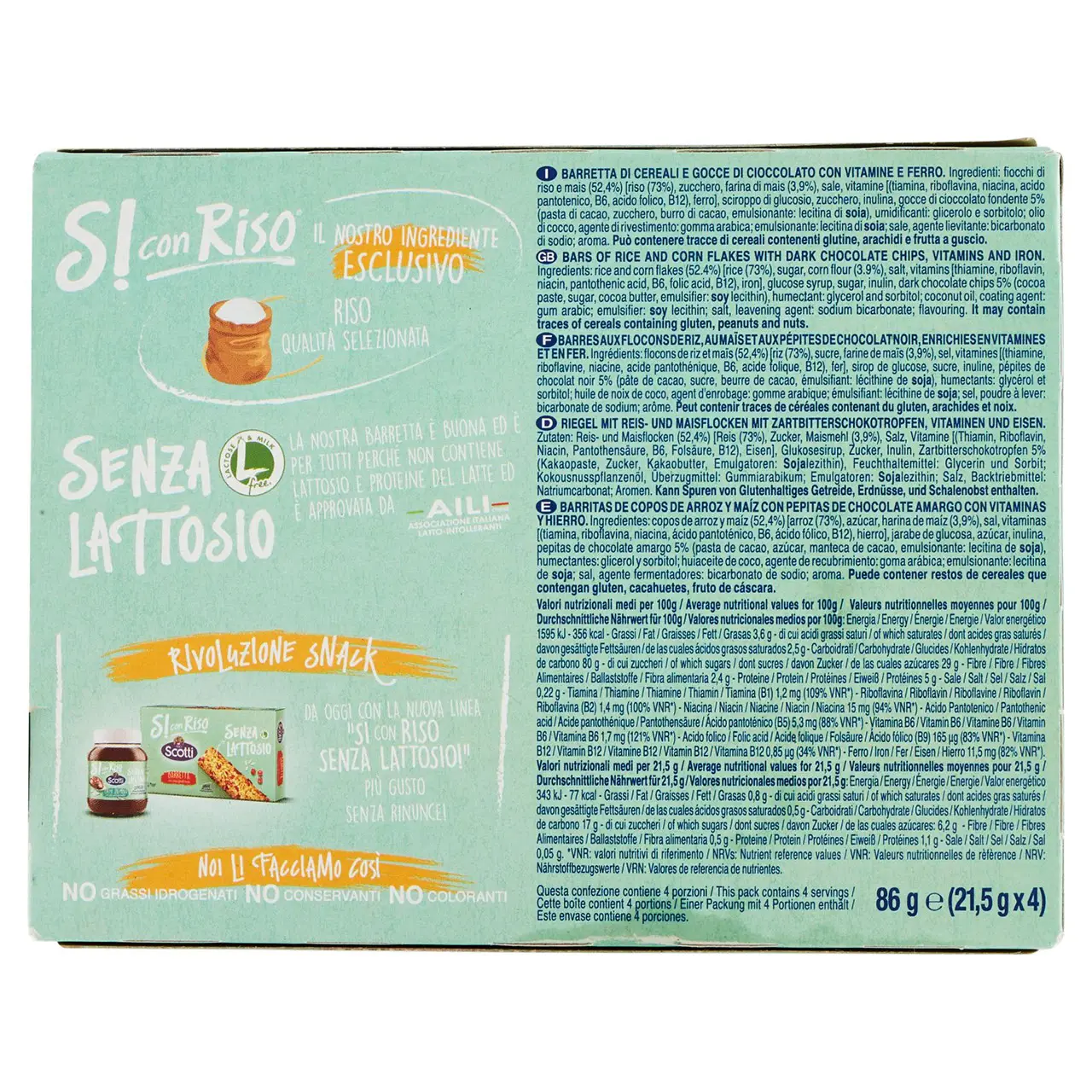 Scotti Risotto | Riso Scotti Si Con Riso Lactose Free Bar With Rice & Chocolate Chips | Riso Scotti | Scotti Risotto Rice | 3 Ounce Total - Image 6