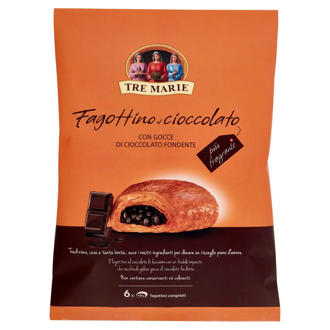Tre Marie Panettone | Chocolate Fagottino With Dark Chocolate Drops 6 X | Tre Marie Cookies | Tre Marie Biscuits | 13,7 Ounce Total - Image 3