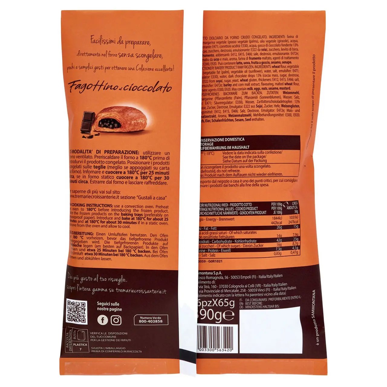 Tre Marie Panettone | Chocolate Fagottino With Dark Chocolate Drops 6 X | Tre Marie Cookies | Tre Marie Biscuits | 13,7 Ounce Total - Image 7