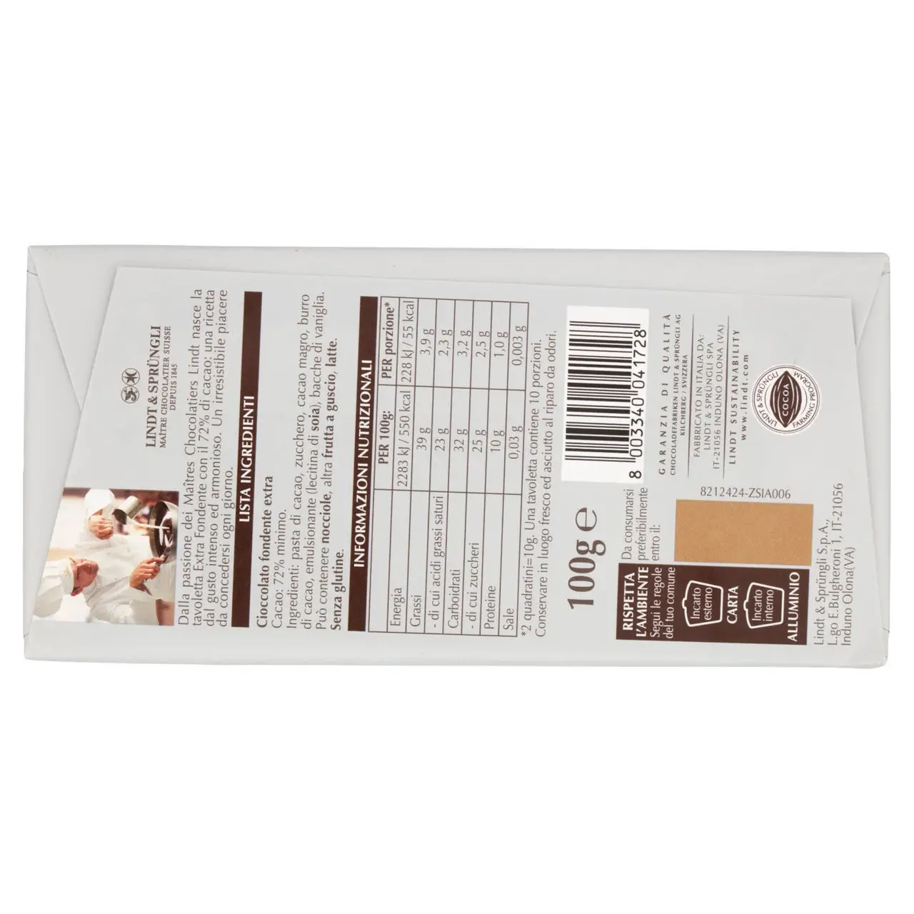 Lindt Chocolates | Lindt Gamme Bleue Extra Dark Chocolate Bar 72% Extra Dark Chocolate | Chocolate Lindt | Swiss Chocolate Lindt | 3,5 Ounce Total - Image 5