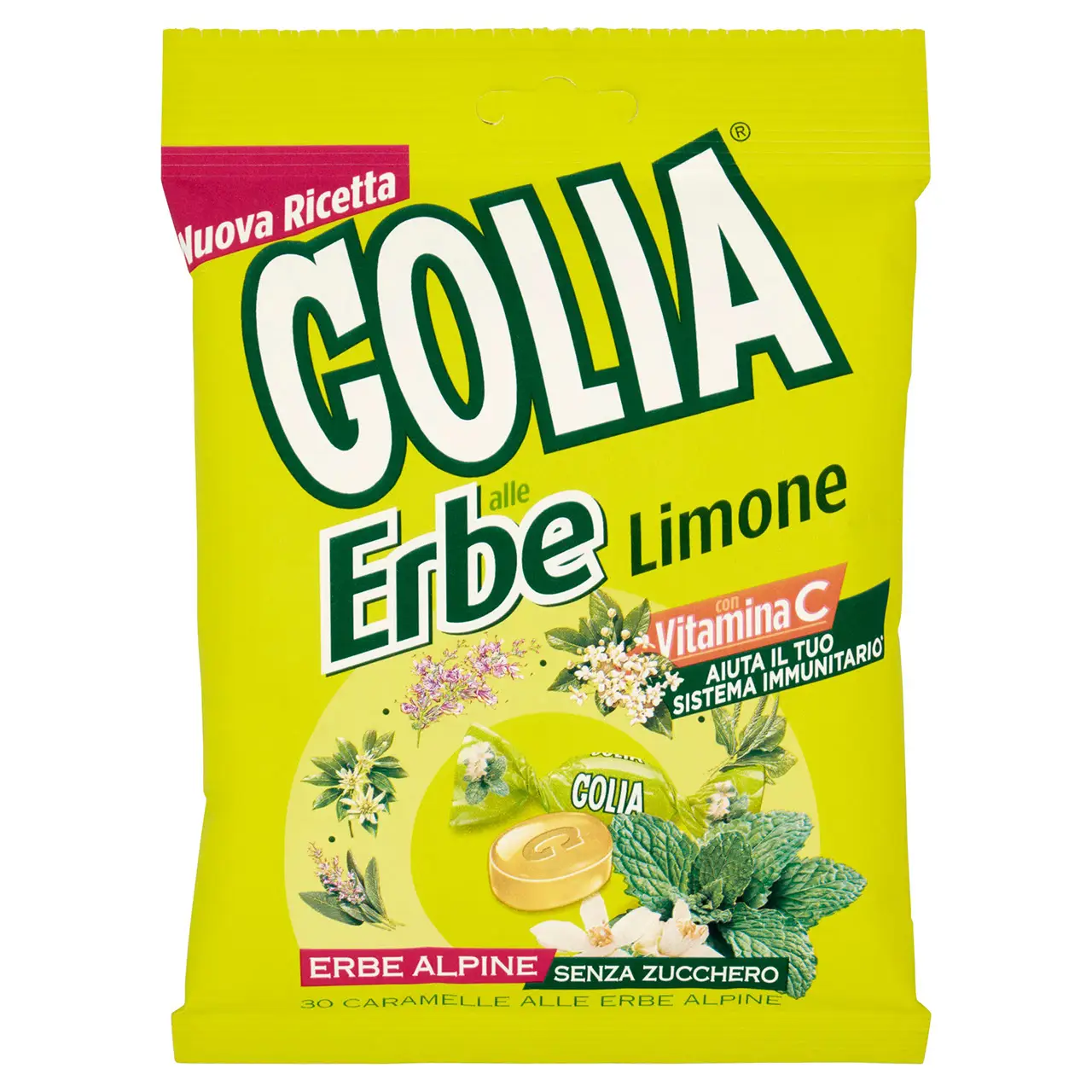 Golia Candy | Goliath Herb Lemon | Golia Italian Candy | Golia Sweets | 2,1 Ounce Total