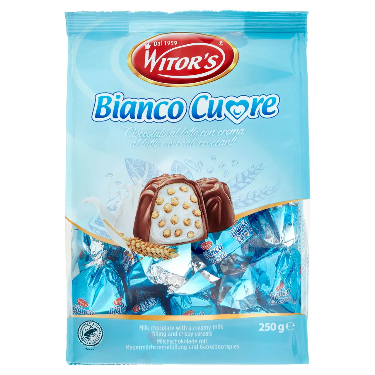 Witors Chocolate | Witor'S White Heart Milk Chocolate With Milk Cream & Crunchy Cereal | Witor'S | Italian Chocolate From Italy | 8,8 Ounce Total - Image 2