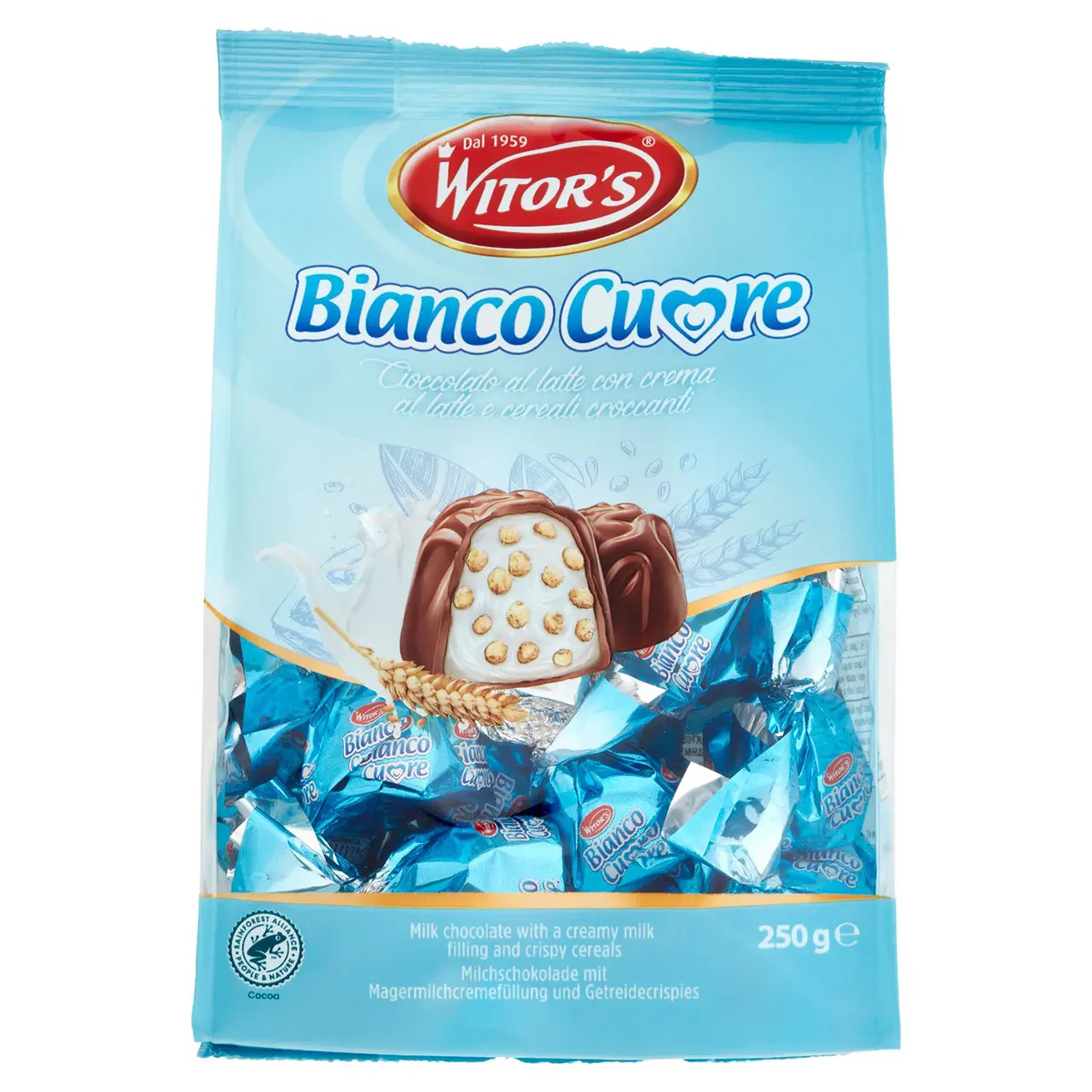 Witors Chocolate | Witor'S White Heart Milk Chocolate With Milk Cream & Crunchy Cereal | Witor'S | Italian Chocolate From Italy | 8,8 Ounce Total - Image 3