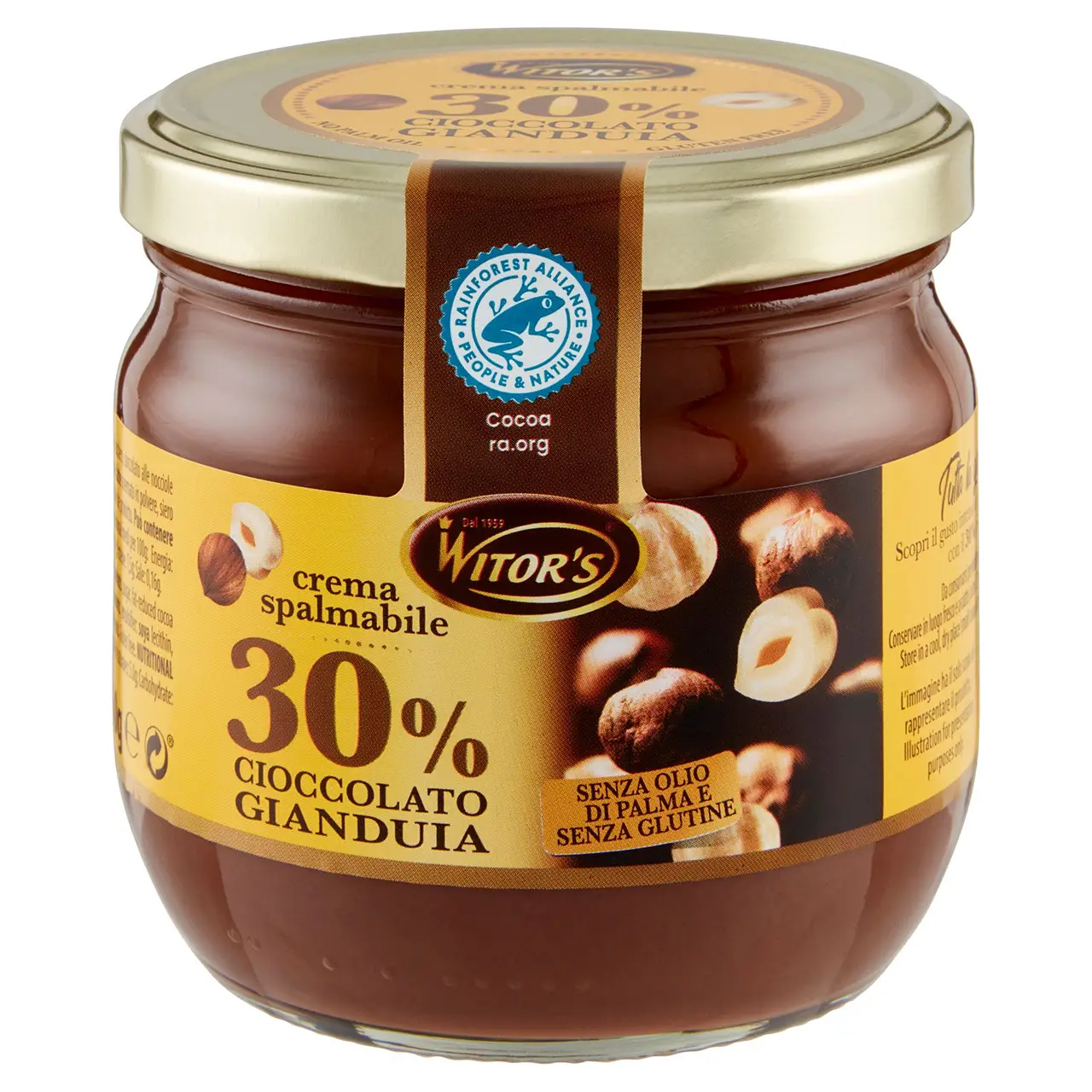 Witors Chocolate | Witor'S Spreadable Cream 30% Gianduia Chocolate | Witor'S | Italian Chocolate From Italy | 12,6 Ounce Total