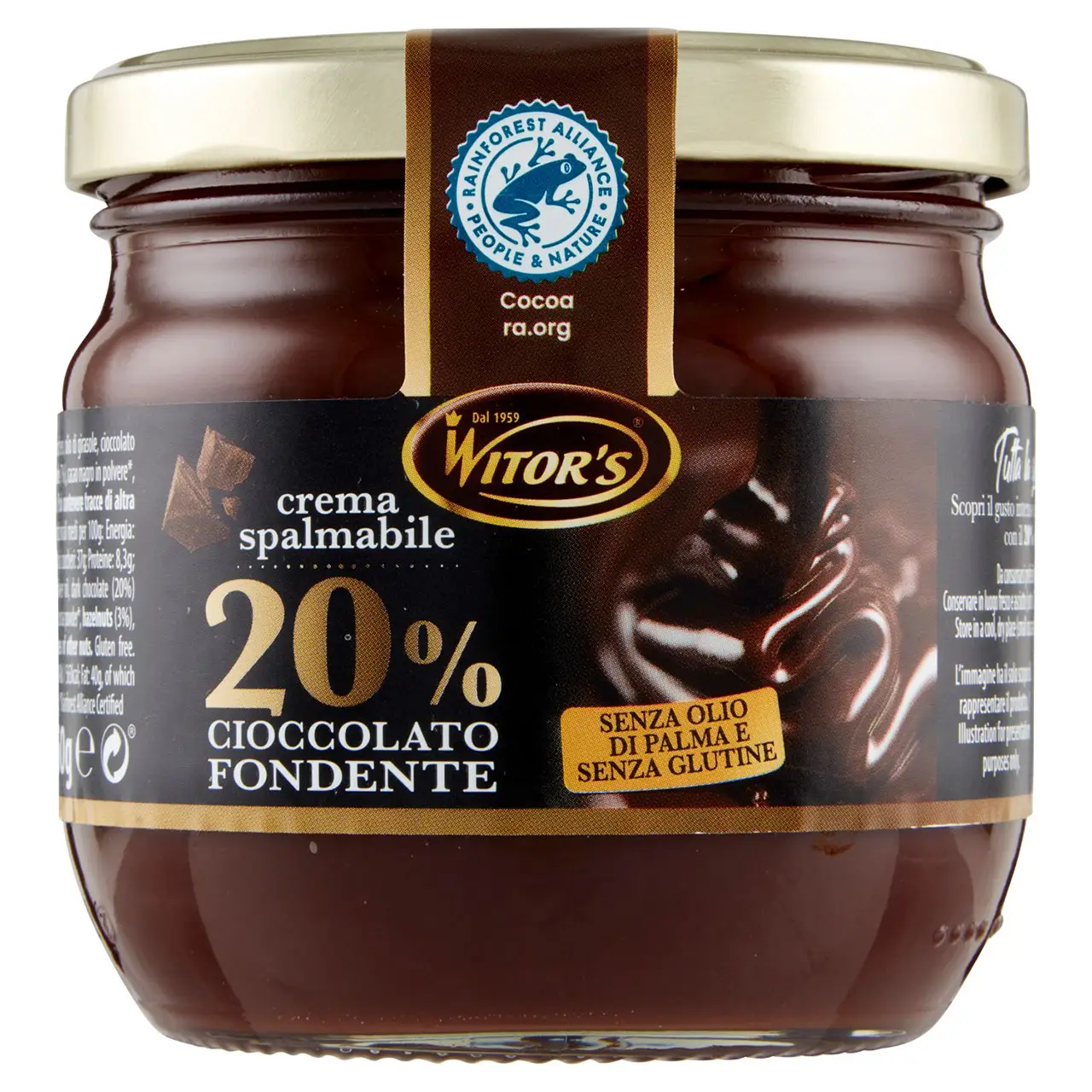 Witors Chocolate | Witor'S Spreadable Cream 20% Dark Chocolate | Witor'S | Italian Chocolate From Italy | 12,6 Ounce Total - Image 3