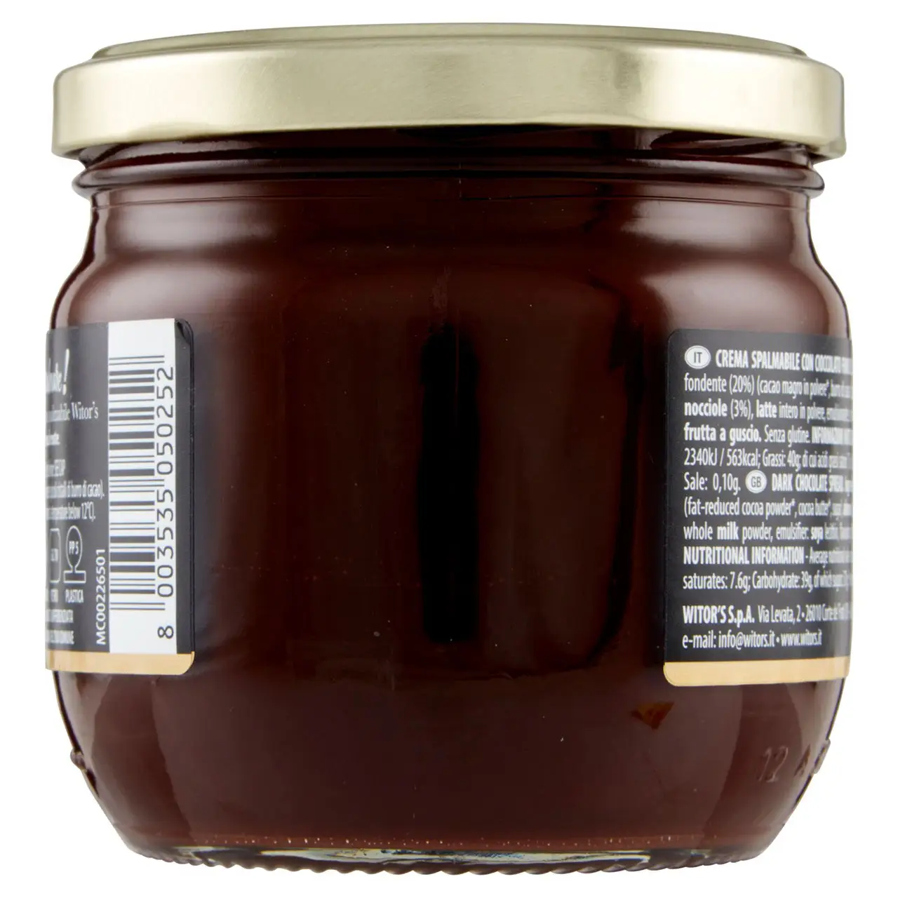 Witors Chocolate | Witor'S Spreadable Cream 20% Dark Chocolate | Witor'S | Italian Chocolate From Italy | 12,6 Ounce Total - Image 6