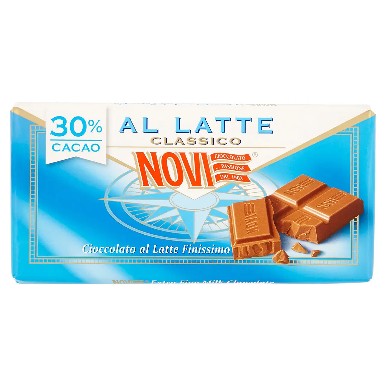 Novi Chocolate | Classic Milk Novi | Novi Italian Chocolate | Novi Cioccolata | 3,5 Ounce Total