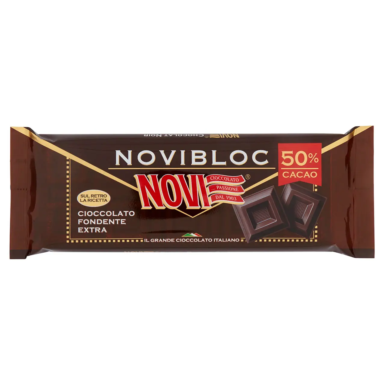 Novi Chocolate | Novi Novibloc Dark Chocolate Extra | Novi Italian Chocolate | Novi Cioccolata | 5,2 Ounce Total