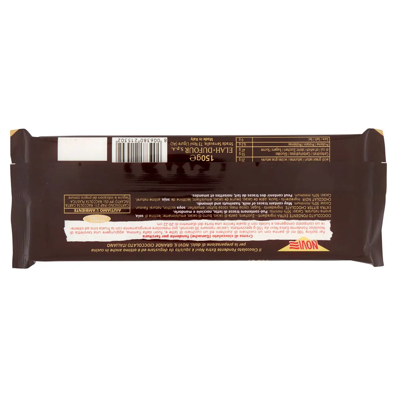 Novi Chocolate | Novi Novibloc Dark Chocolate Extra | Novi Italian Chocolate | Novi Cioccolata | 5,2 Ounce Total - Image 6