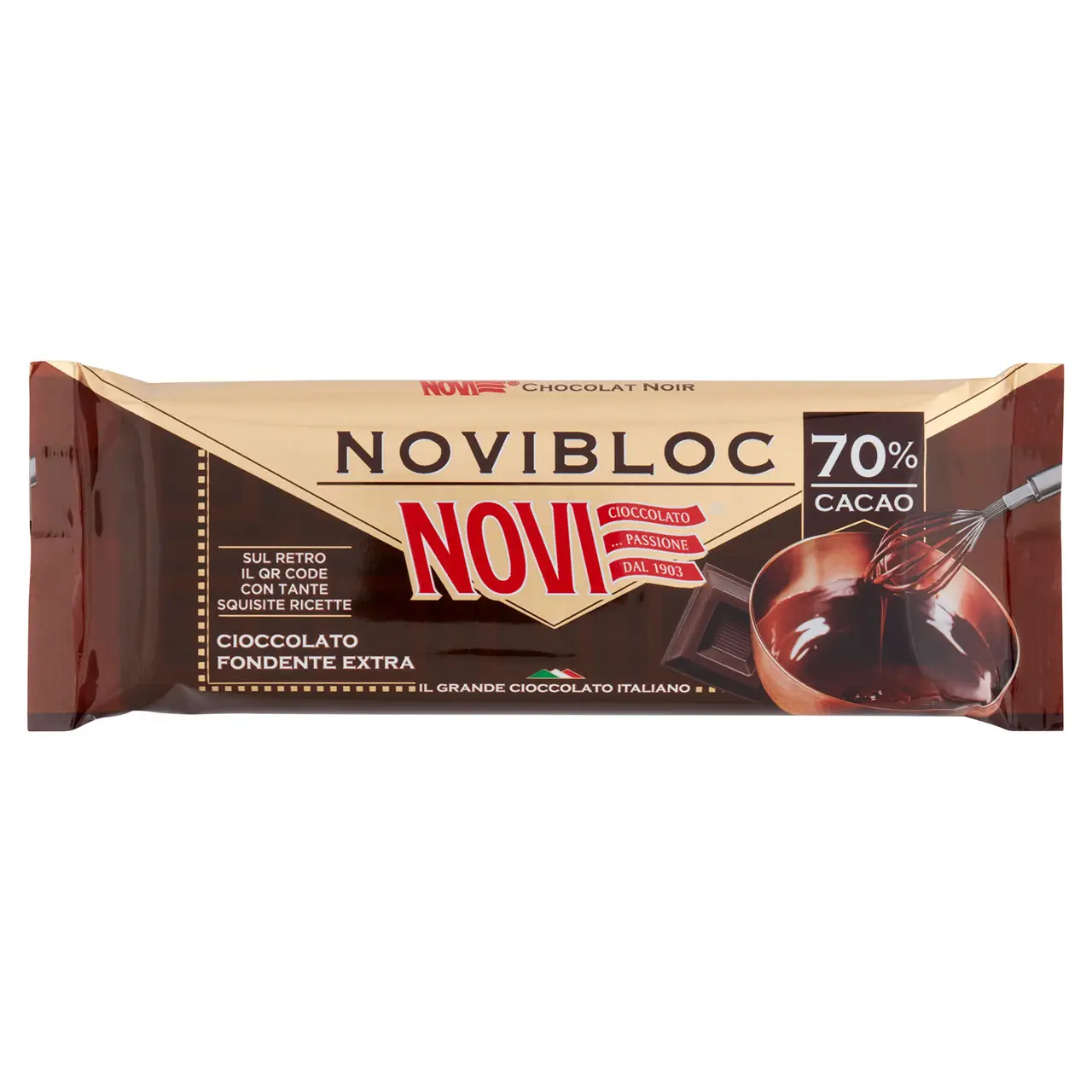 Novi Chocolate | Novi Novibloc 70% Cocoa Dark Chocolate Extra | Novi Italian Chocolate | Novi Cioccolata | 4,9 Ounce Total