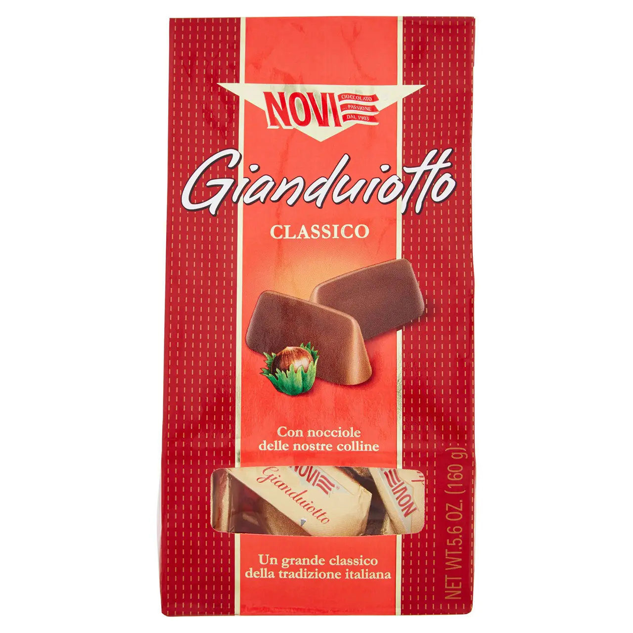 Novi Chocolate | Novi Gianduiotto Classic | Novi Italian Chocolate | Novi Cioccolata | 5,6 Ounce Total