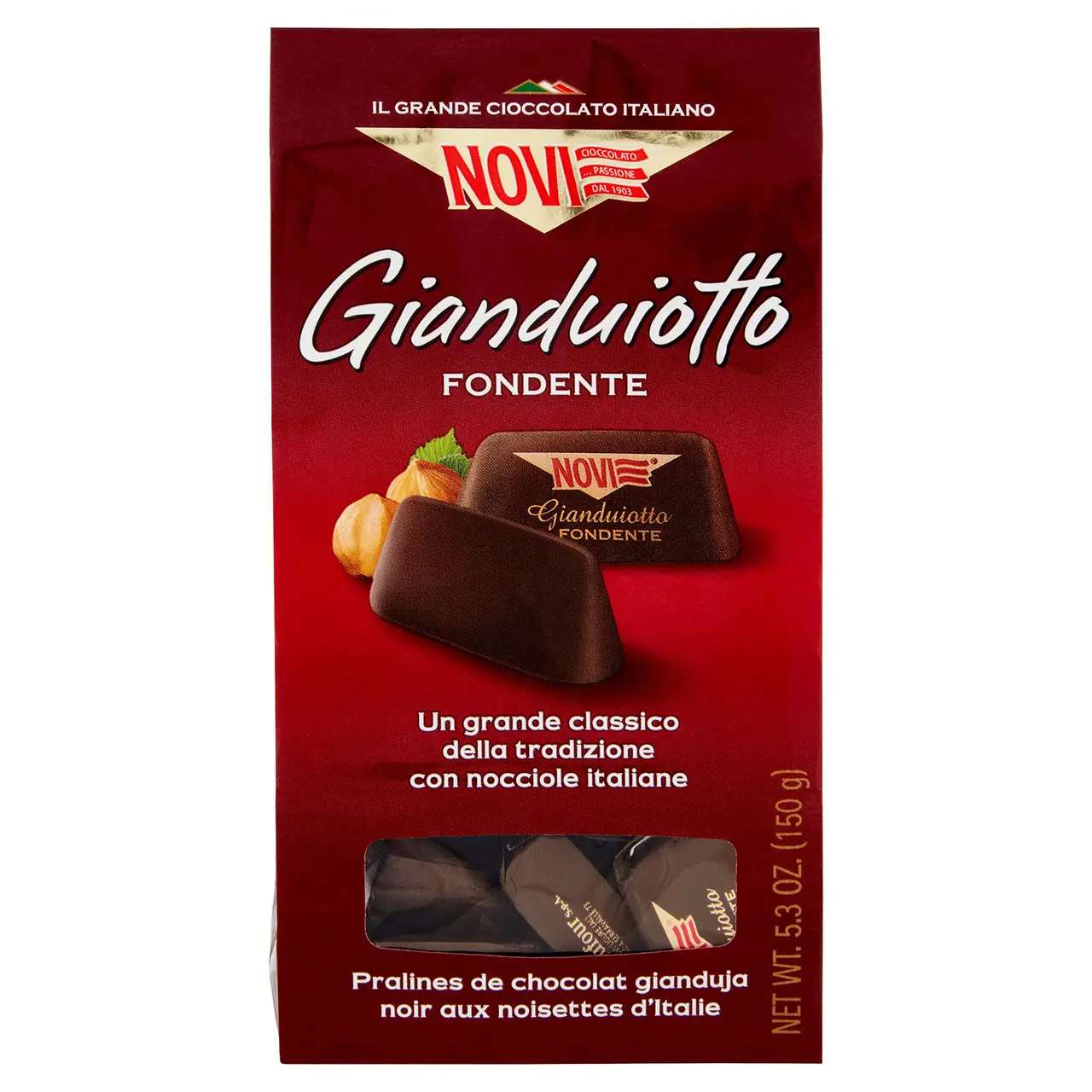 Novi Chocolate | Novi Gianduiotto Fondente | Novi Italian Chocolate | Novi Cioccolata | 5,2 Ounce Total - Image 2