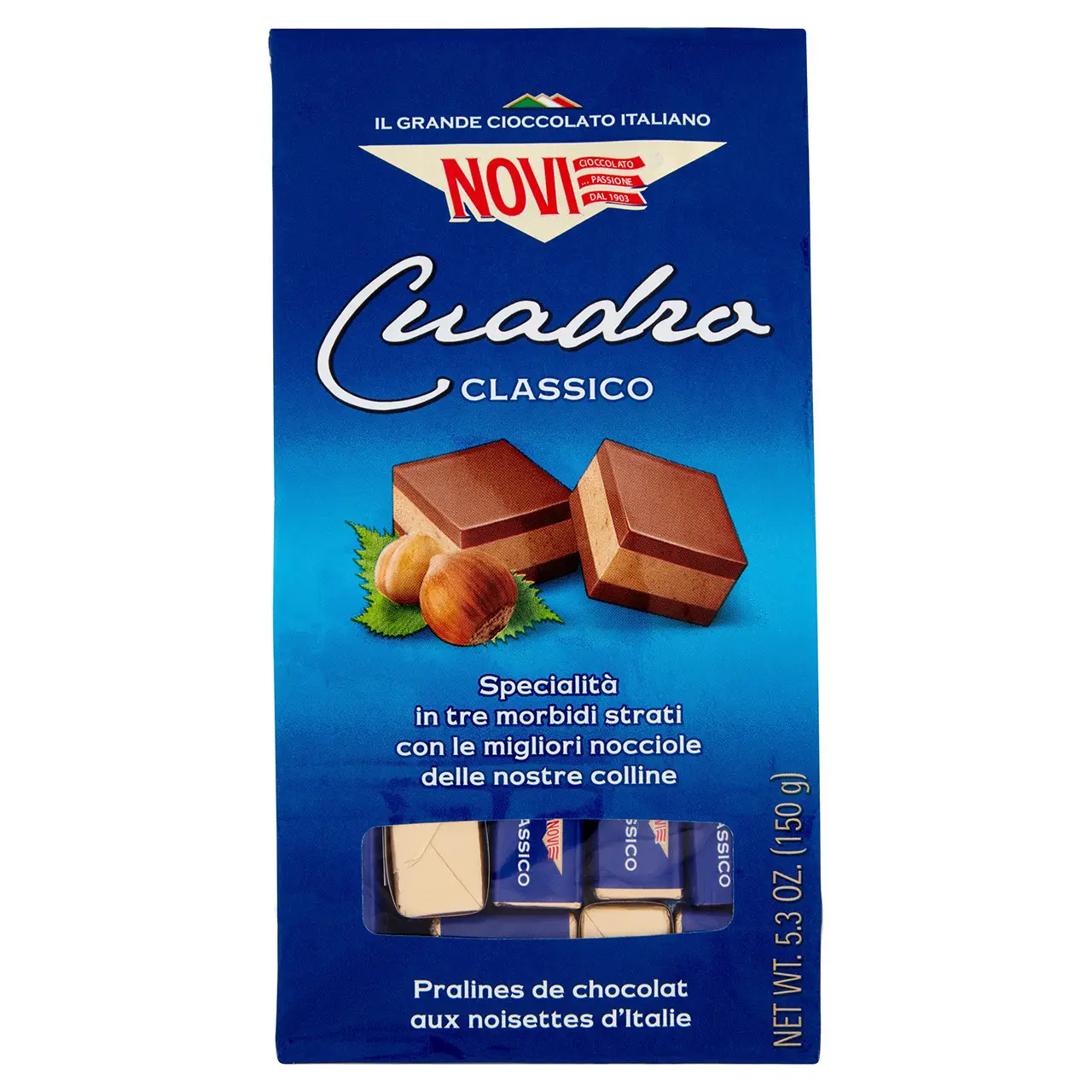 Novi Chocolate | Novi Cuadro Classico | Novi Italian Chocolate | Novi Cioccolata | 5,2 Ounce Total