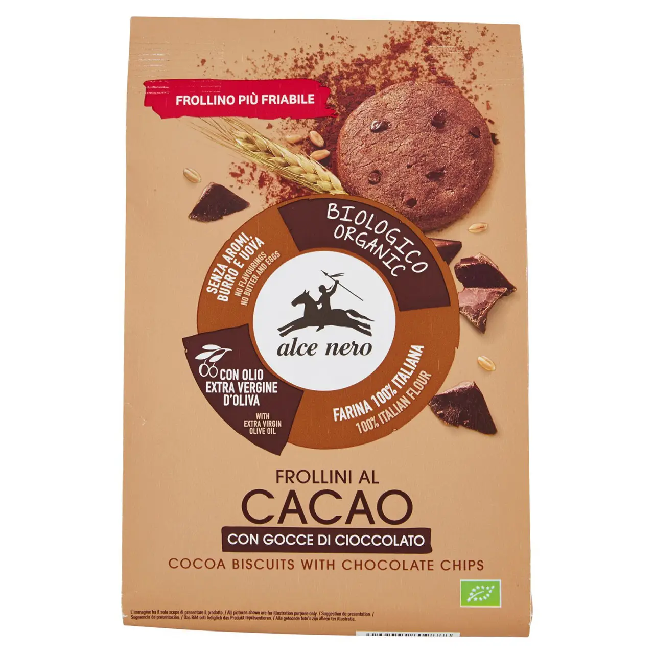 Alce Nero Cookies | Frollini Al Cacao With Chocolate Drops | Alce Nero Biscuits | Alce Nero Snacks | 10,5 Ounce Total - Image 3