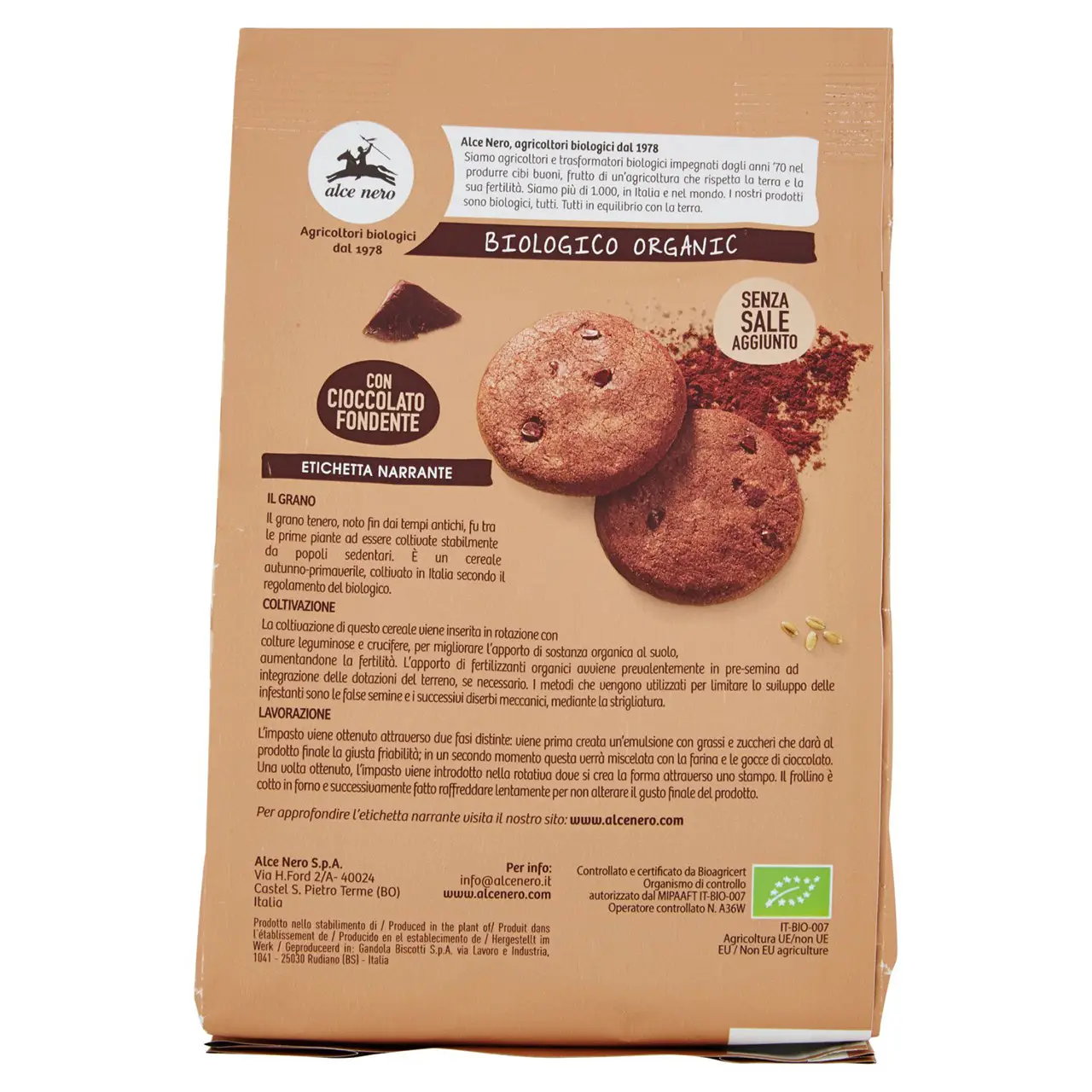 Alce Nero Cookies | Frollini Al Cacao With Chocolate Drops | Alce Nero Biscuits | Alce Nero Snacks | 10,5 Ounce Total - Image 7
