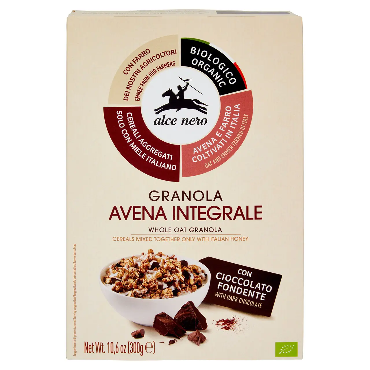 Alce Nero Cookies | Whole Grain Oat Granola With Dark Chocolate | Alce Nero Biscuits | Alce Nero Snacks | 10,5 Ounce Total - Image 2