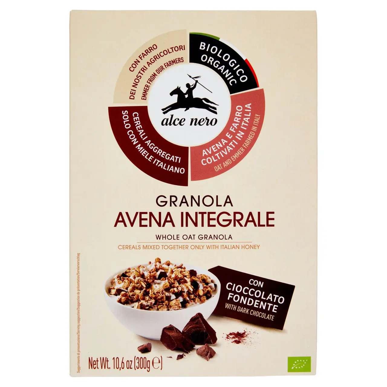 Alce Nero Cookies | Whole Grain Oat Granola With Dark Chocolate | Alce Nero Biscuits | Alce Nero Snacks | 10,5 Ounce Total - Image 3