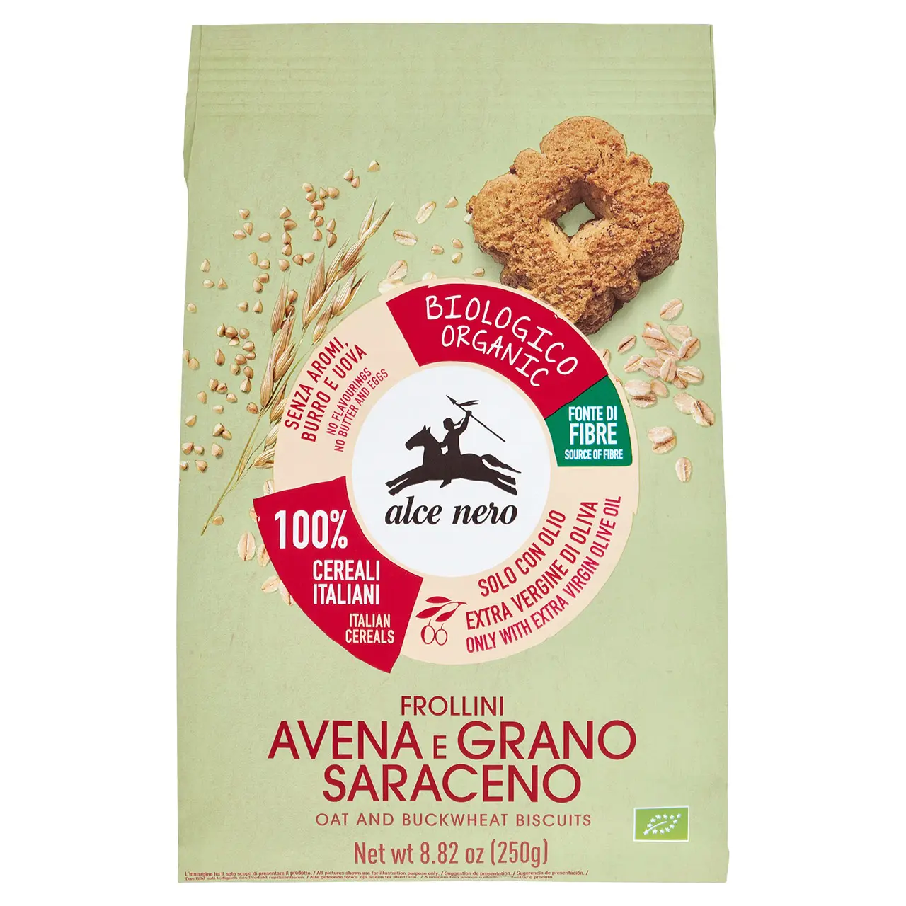 Alce Nero Cookies | Frollini Oats & Buckwheat | Alce Nero Biscuits | Alce Nero Snacks | 8,8 Ounce Total - Image 2
