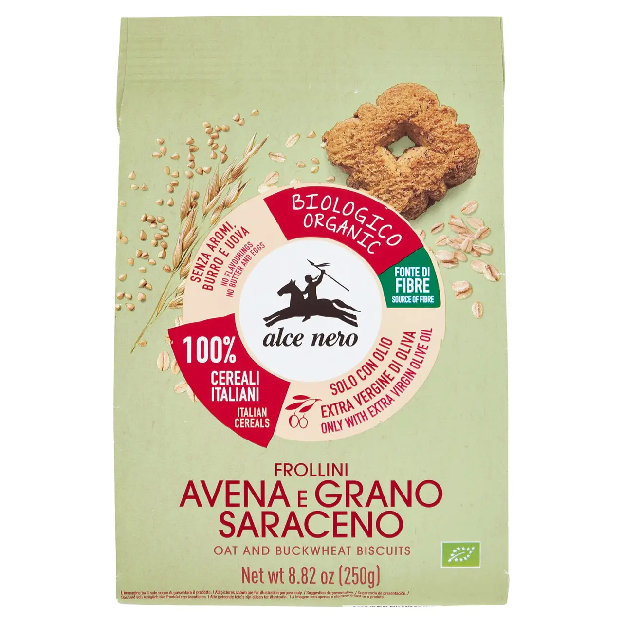 Alce Nero Cookies | Frollini Oats & Buckwheat | Alce Nero Biscuits | Alce Nero Snacks | 8,8 Ounce Total - Image 3
