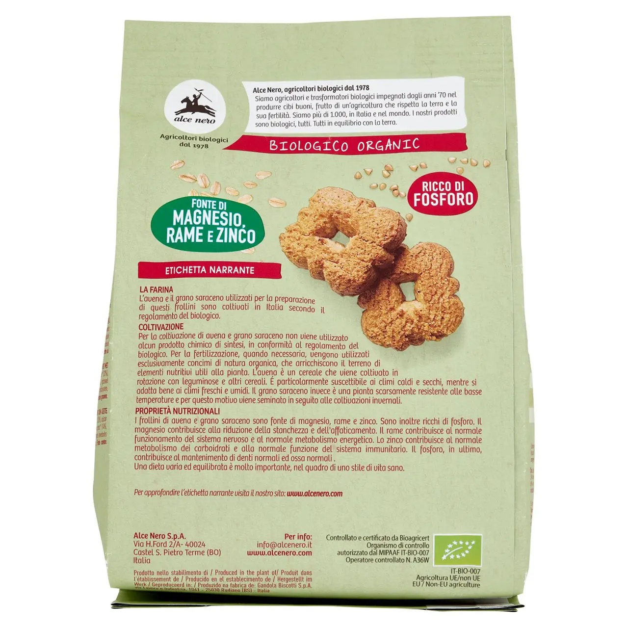 Alce Nero Cookies | Frollini Oats & Buckwheat | Alce Nero Biscuits | Alce Nero Snacks | 8,8 Ounce Total - Image 6