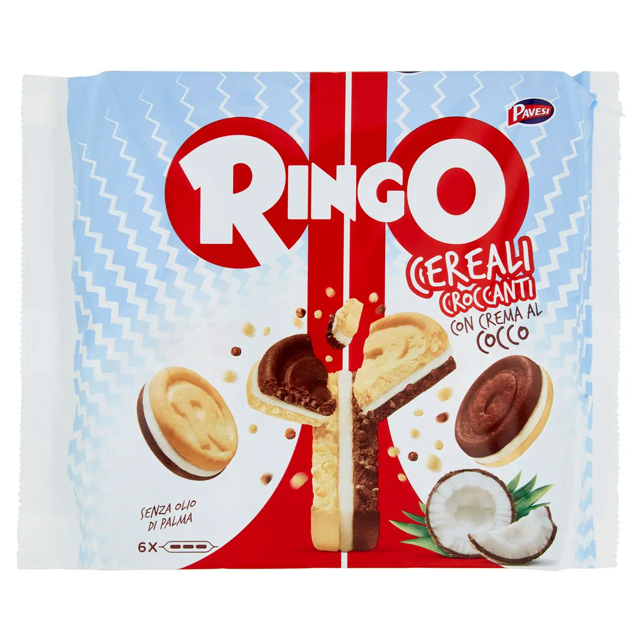 Ringo Cookies From Italy | Barilla Ringo Crispy Cereal With Coconut Cream | Ringo Biscuits | Italian Biscuits | 5,5 Ounce Total