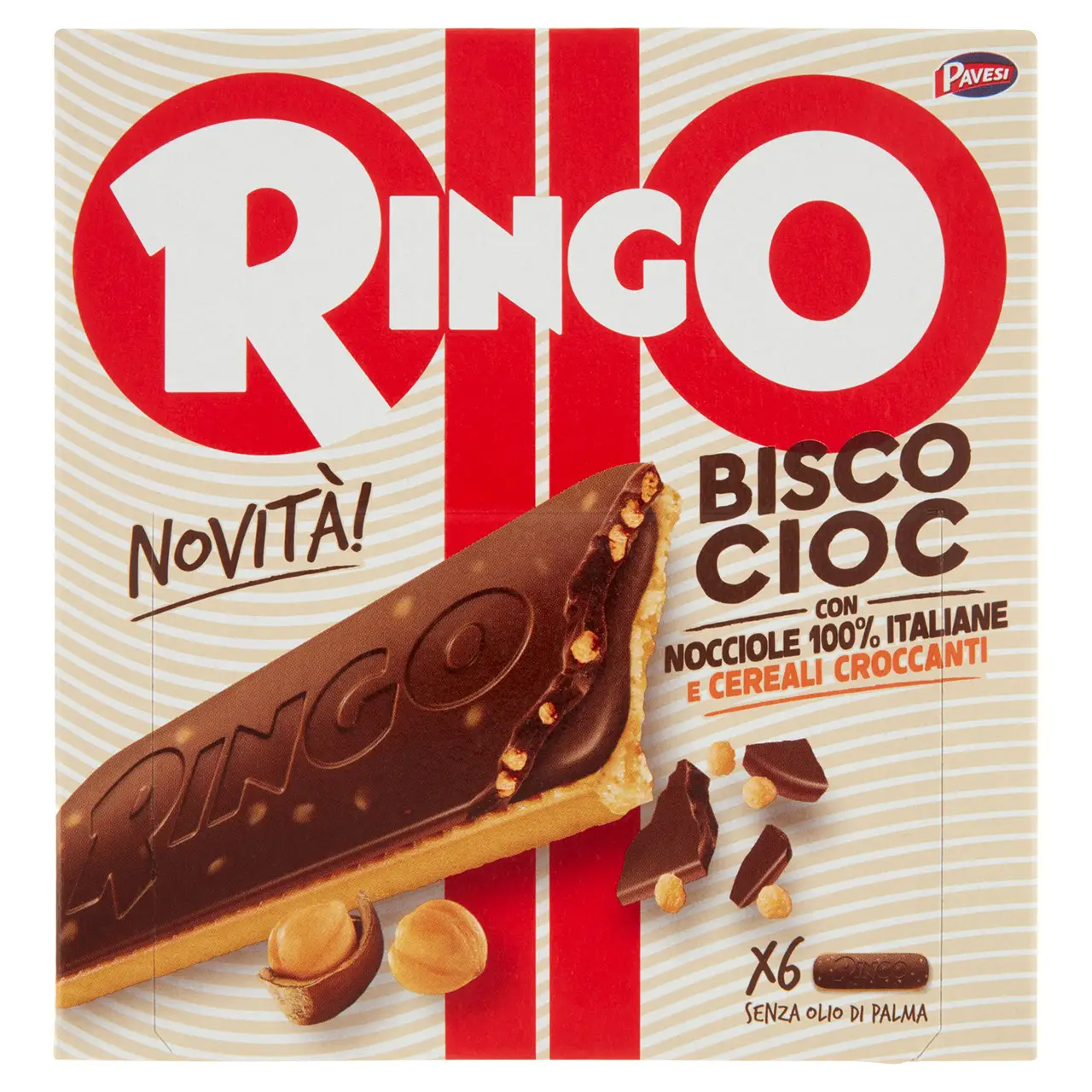 Ringo Cookies From Italy | Ringo Snack Bisco Cioc With Italian Hazelnuts & Crunchy Cereals | Ringo Biscuits | Italian Biscuits | 5,7 Ounce Total