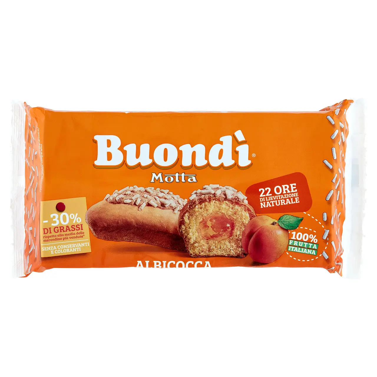 Motta | Buondì Apricot 6 X | Motta Originale | Motta Snack | 9,1 Ounce Total