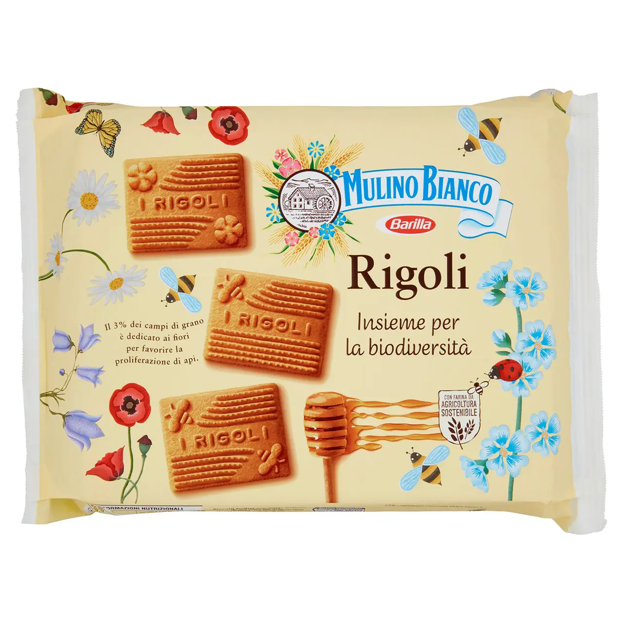 Mulino Bianco Biscuits | Mulino Bianco Rigoli With Italian Millefiori Honey | Mulino Bianco Crackers | Mulino Bianco Italian Cookies | 28,2 Ounce Total