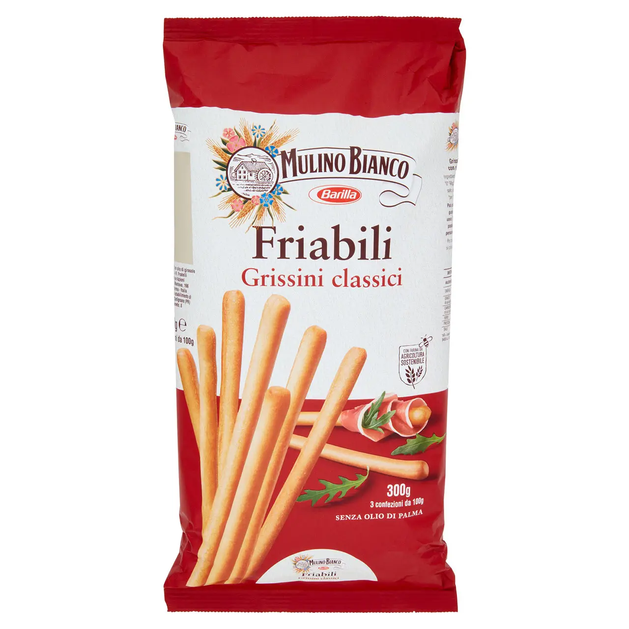 Mulino Bianco Biscuits | Mulino Bianco Grissini Friabili With Sustainable Flour | Mulino Bianco Crackers | Mulino Bianco Italian Cookies | 10,5 Ounce Total