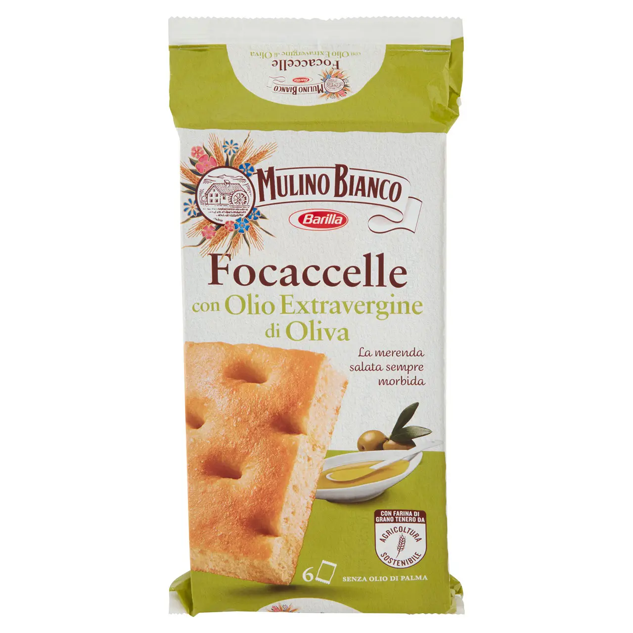 Mulino Bianco Biscuits | Mulino Bianco Focaccelle With Extra Virgin Olive Oil | Mulino Bianco Crackers | Mulino Bianco Italian Cookies | 6,9 Ounce Total