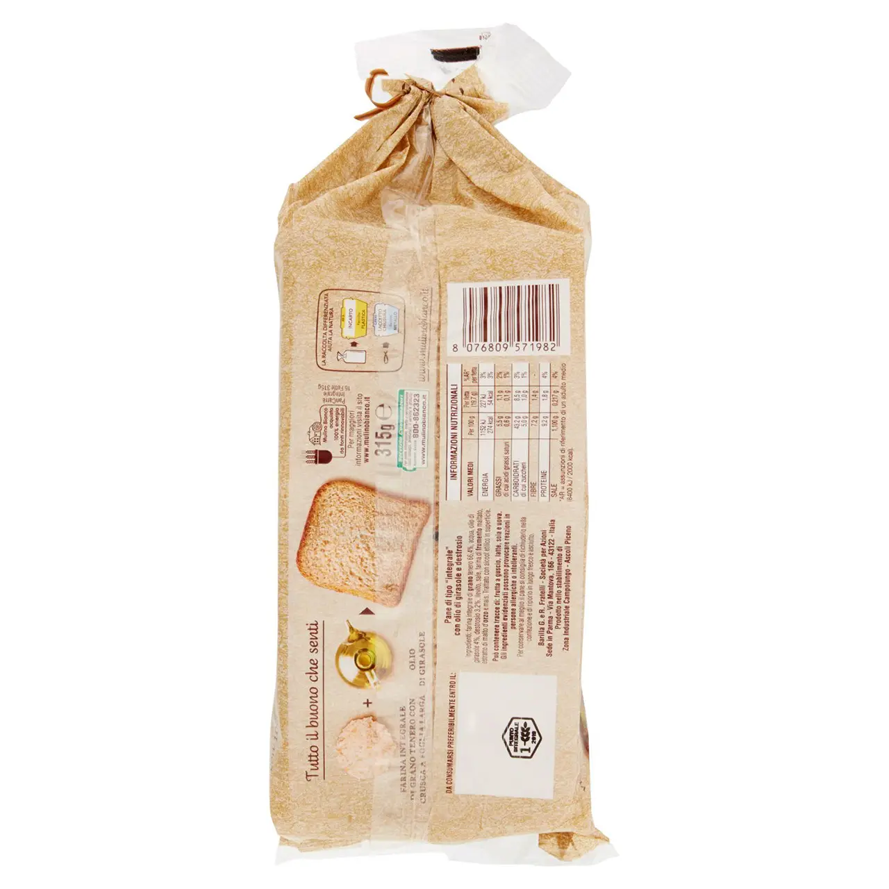 Mulino Bianco Biscuits | Mulino Bianco Pan Carrè Wholemeal Bread | Mulino Bianco Crackers | Mulino Bianco Italian Cookies | 11,1 Ounce Total - Image 4