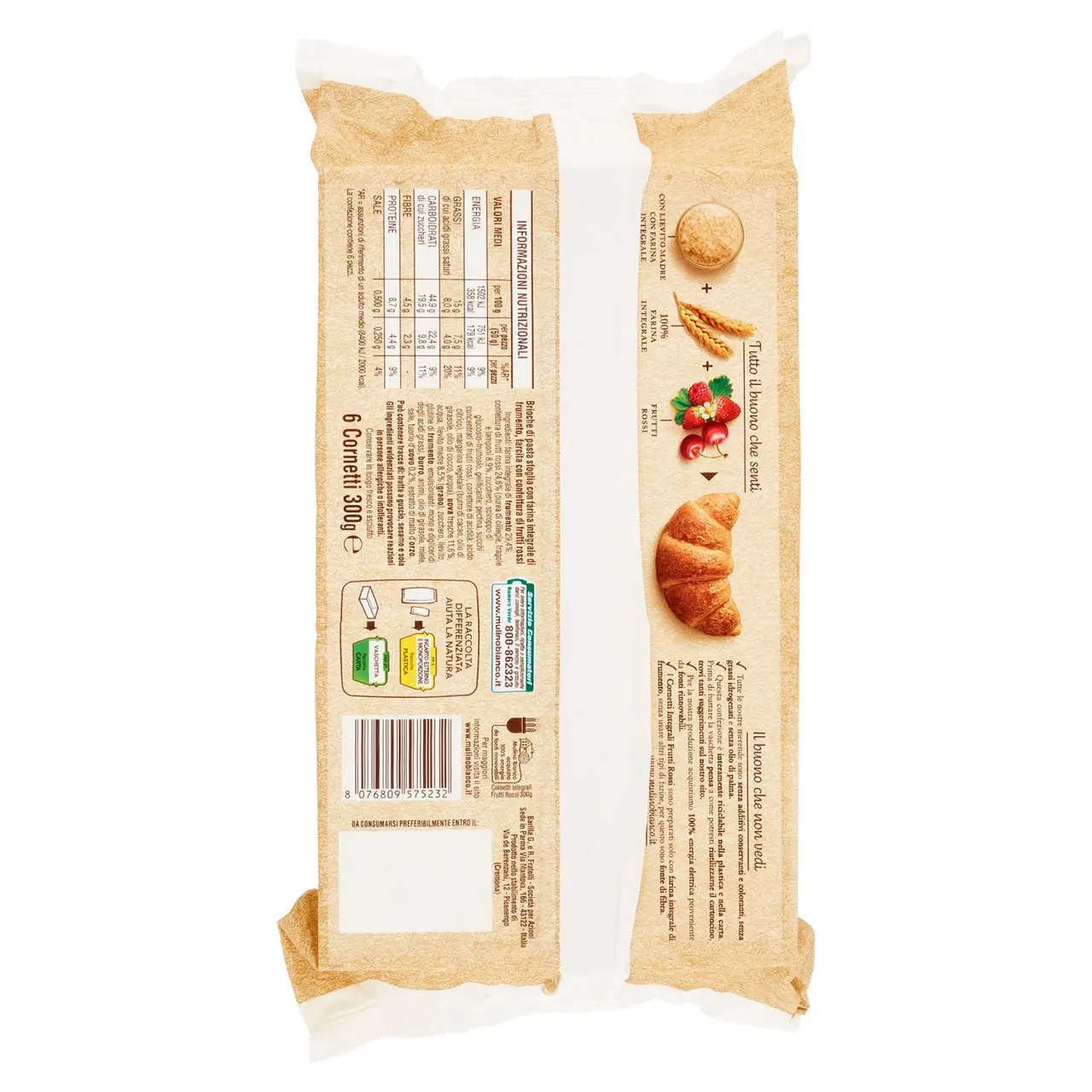 Mulino Bianco Biscuits | Mulino Bianco Whole Grain Croissants Red Fruits 6 Pieces | Mulino Bianco Crackers | Mulino Bianco Italian Cookies | 10,5 Ounce Total - Image 5