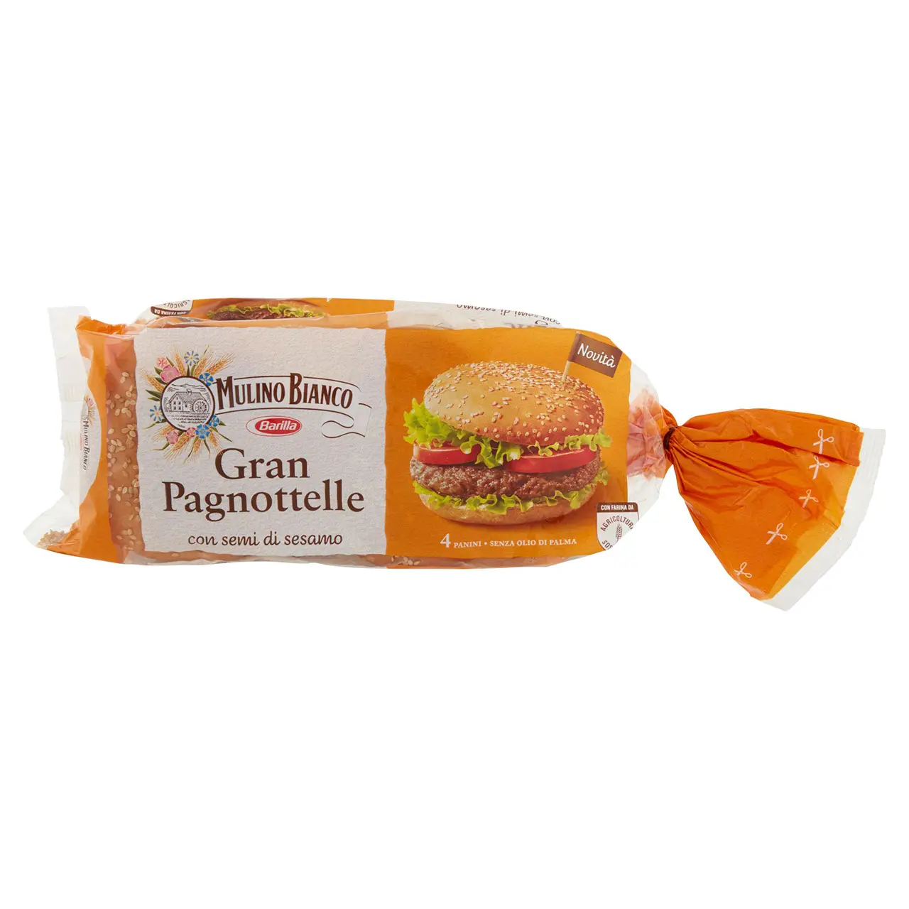 Mulino Bianco Biscuits | Mulino Bianco Gran Pagnottelle 4 Buns | Mulino Bianco Crackers | Mulino Bianco Italian Cookies | 10,5 Ounce Total