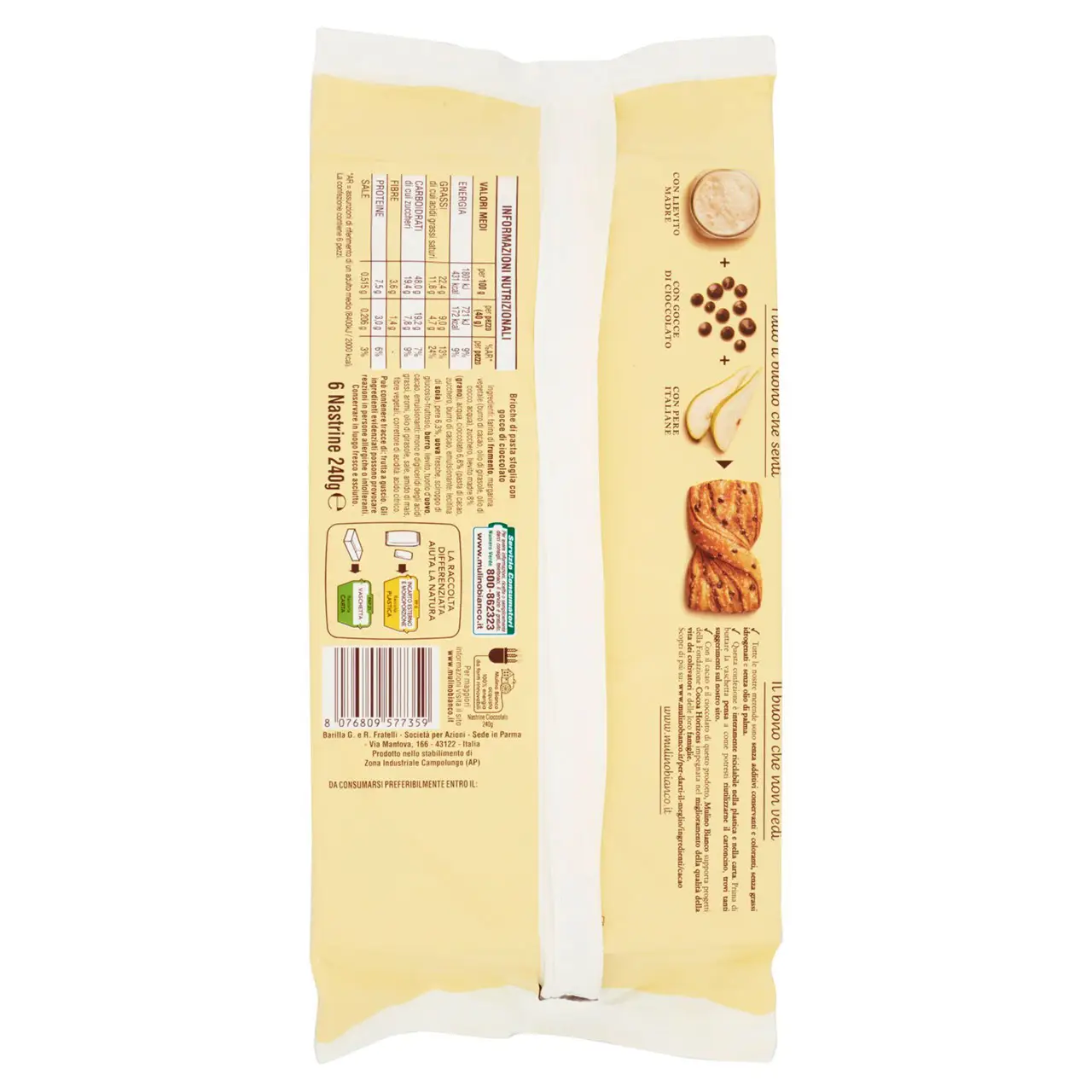 Mulino Bianco Biscuits | Mulino Bianco Nastrine Chocolate 6 Pieces | Mulino Bianco Crackers | Mulino Bianco Italian Cookies | 8,4 Ounce Total - Image 7