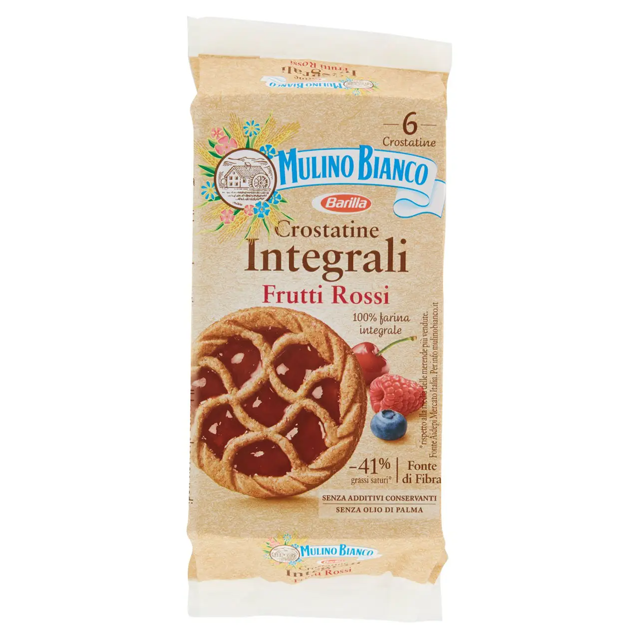 Mulino Bianco Biscuits | Mulino Bianco Crostatine Integrale Frutti Rossi | Mulino Bianco Crackers | Mulino Bianco Italian Cookies | 7,6 Ounce Total - Image 2