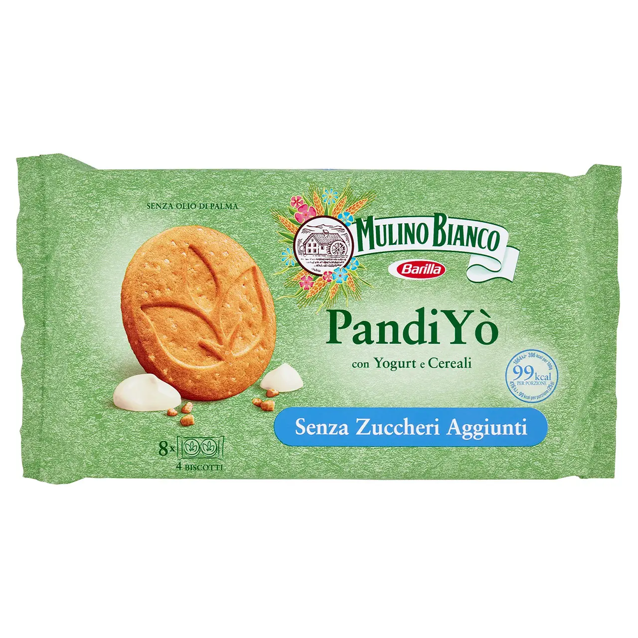 Mulino Bianco Biscuits | Mulino Bianco Pandiyò With Yogurt & Cereal 8 Portions | Mulino Bianco Crackers | Mulino Bianco Italian Cookies | 7 Ounce Total