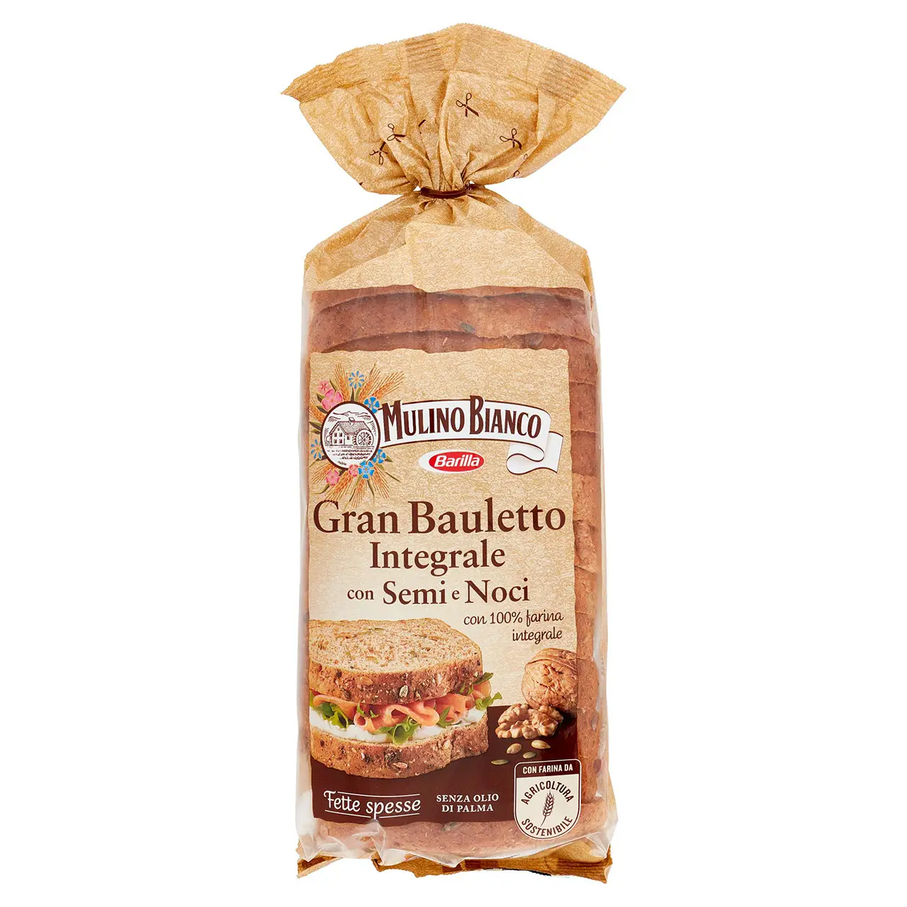 Mulino Bianco Biscuits | Mulino Bianco Panino Gran Bauletto Integrale With Seeds & Walnuts | Mulino Bianco Crackers | Mulino Bianco Italian Cookies | 16,4 Ounce Total