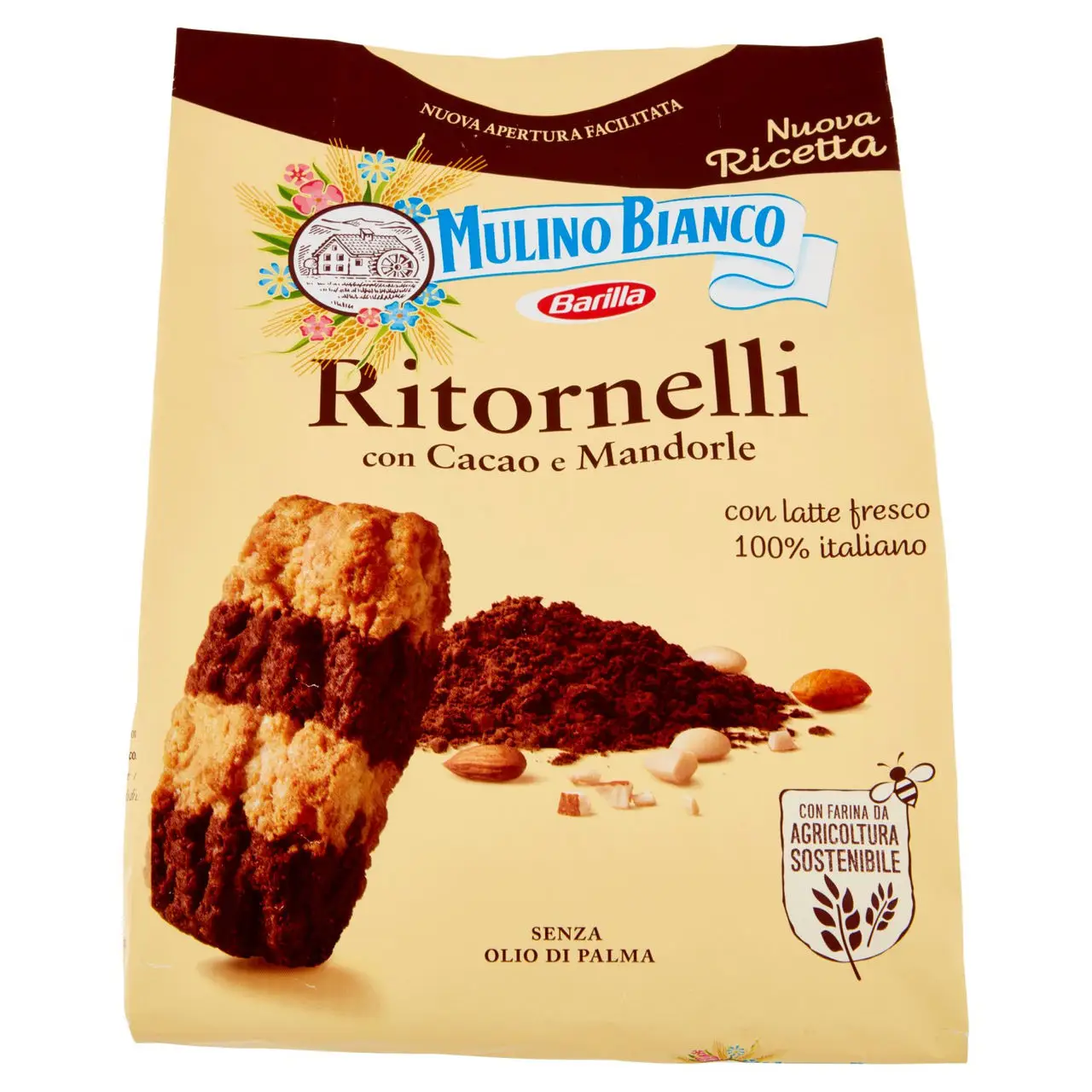 Mulino Bianco Biscuits | Mulino Bianco Ritornelli Biscuits With Almonds & Cocoa | Mulino Bianco Crackers | Mulino Bianco Italian Cookies | 24,6 Ounce Total - Image 2