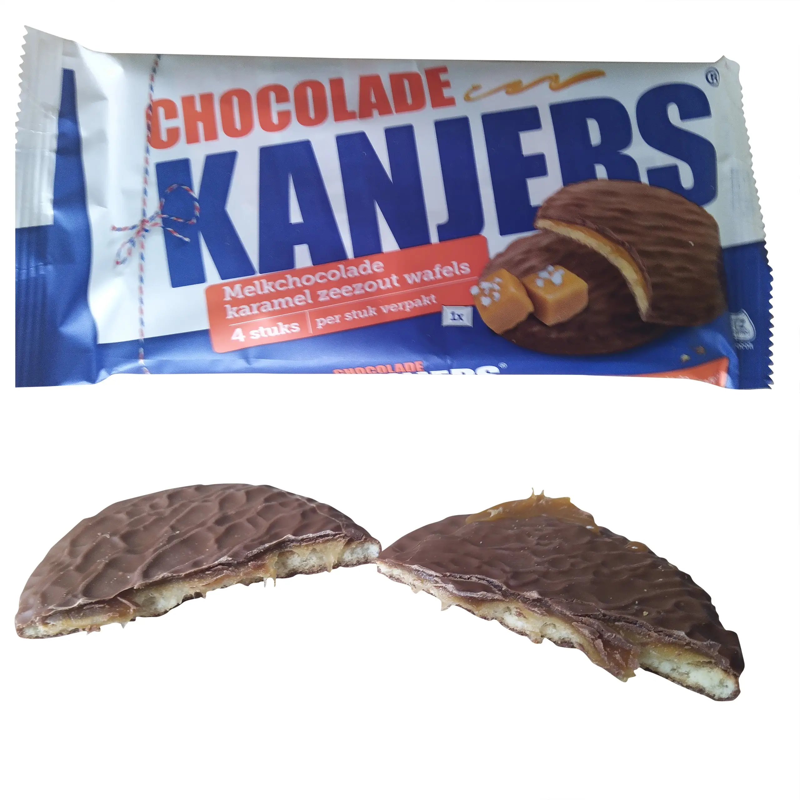 Kanjers Stroopwafels | Stroopwafels Chocolate | Stroopwafels Caramelo Cobertos com Chocolate | 6,34 onças