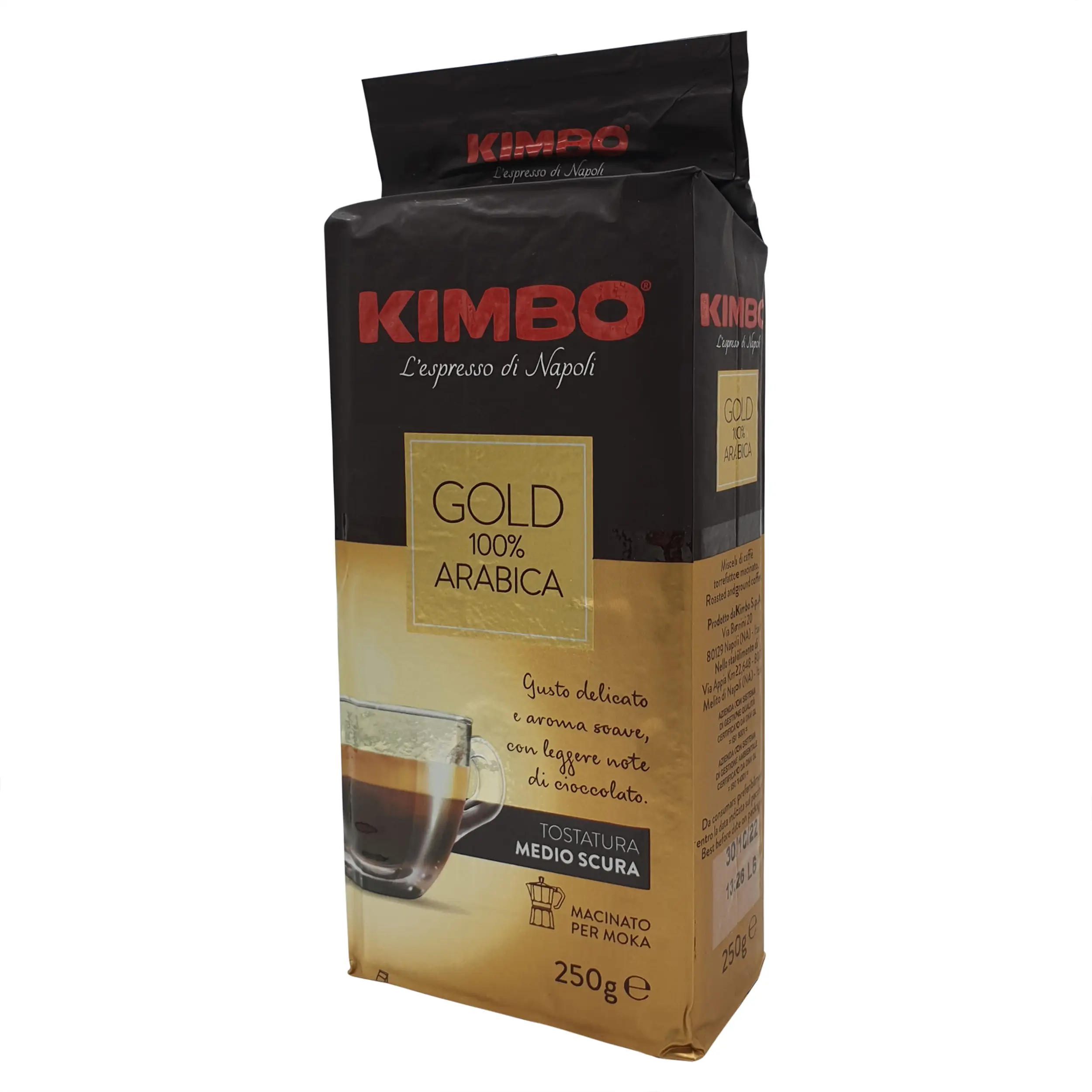 Kimbo Espresso | Kimbo Gold | Kimbo, Gold 100% Arabica 250 G | Kimbo | 8.81 Ounce Total Weight