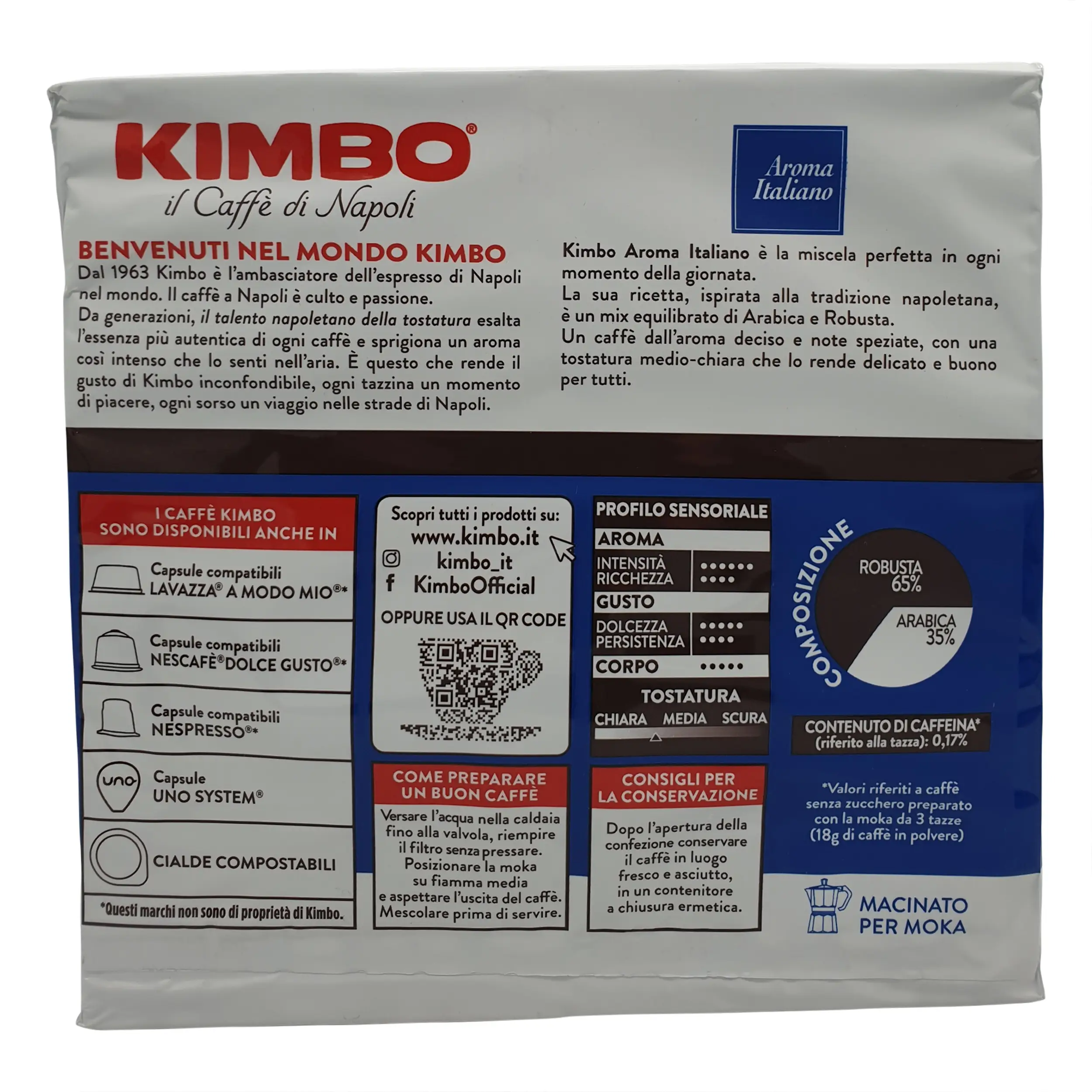 Kimbo Espresso | Kimbo | Kimbo, Aroma Italiano Conf. 2X250 G | Kimbo Espresso Ground | 17.63 Ounce Total Weight - Image 3