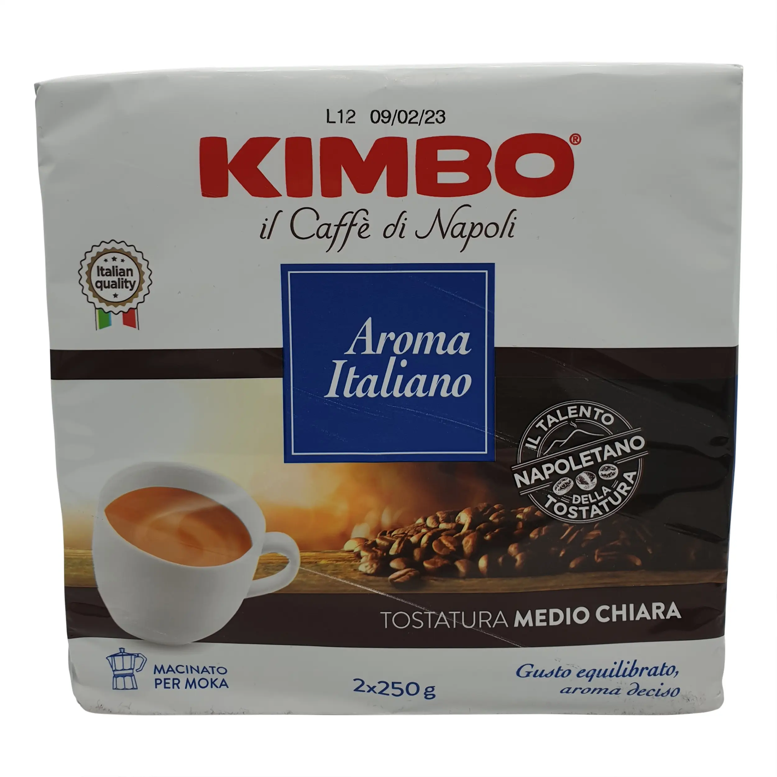 Kimbo Espresso | Kimbo | Kimbo, Aroma Italiano Conf. 2X250 G | Kimbo Espresso Ground | 17.63 Ounce Total Weight