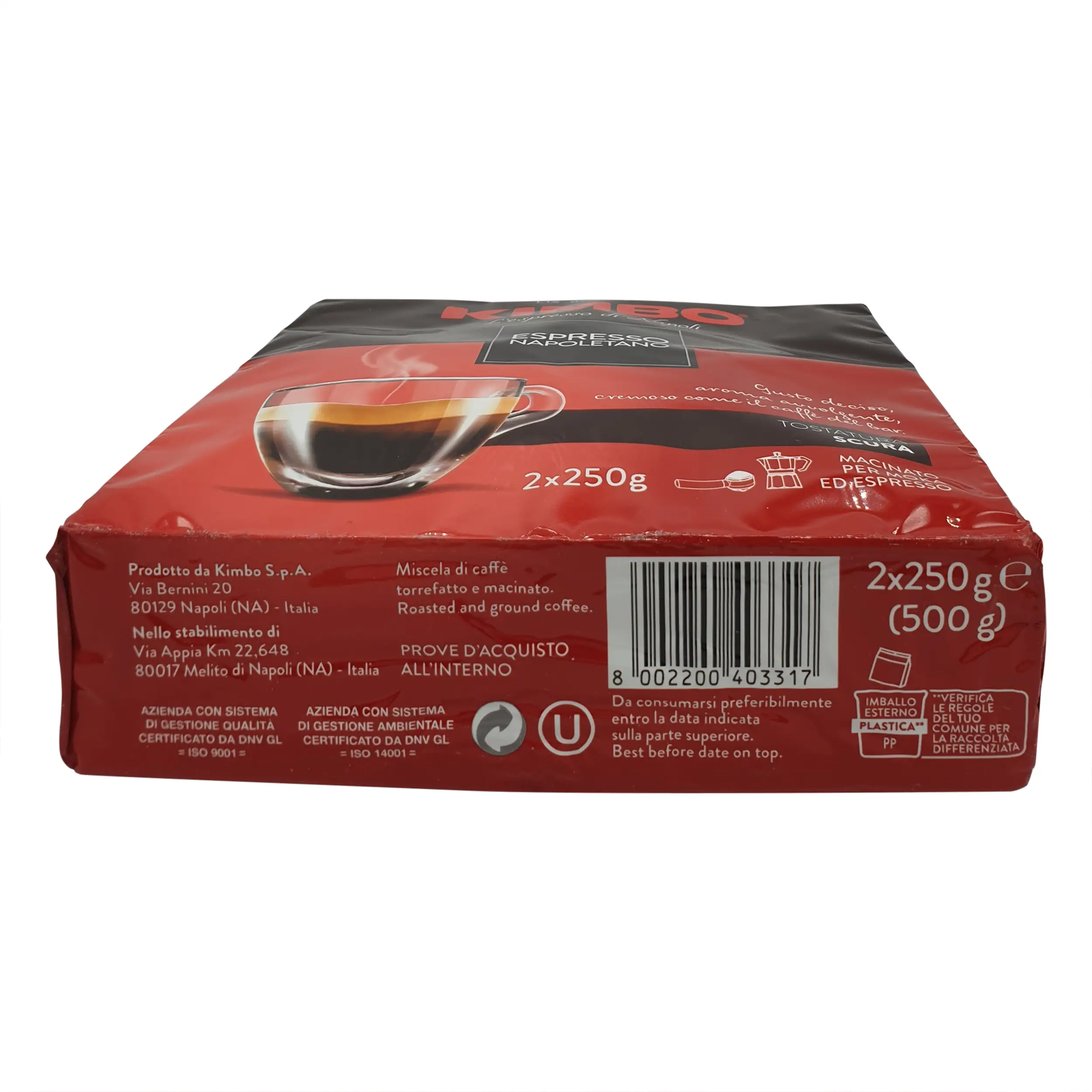 Kimbo Espresso | Kimbo | Kimbo, Espresso Napoletano Conf. 2X250 G | Kimbo Espresso Ground | 17.63 Ounce Total Weight - Image 4