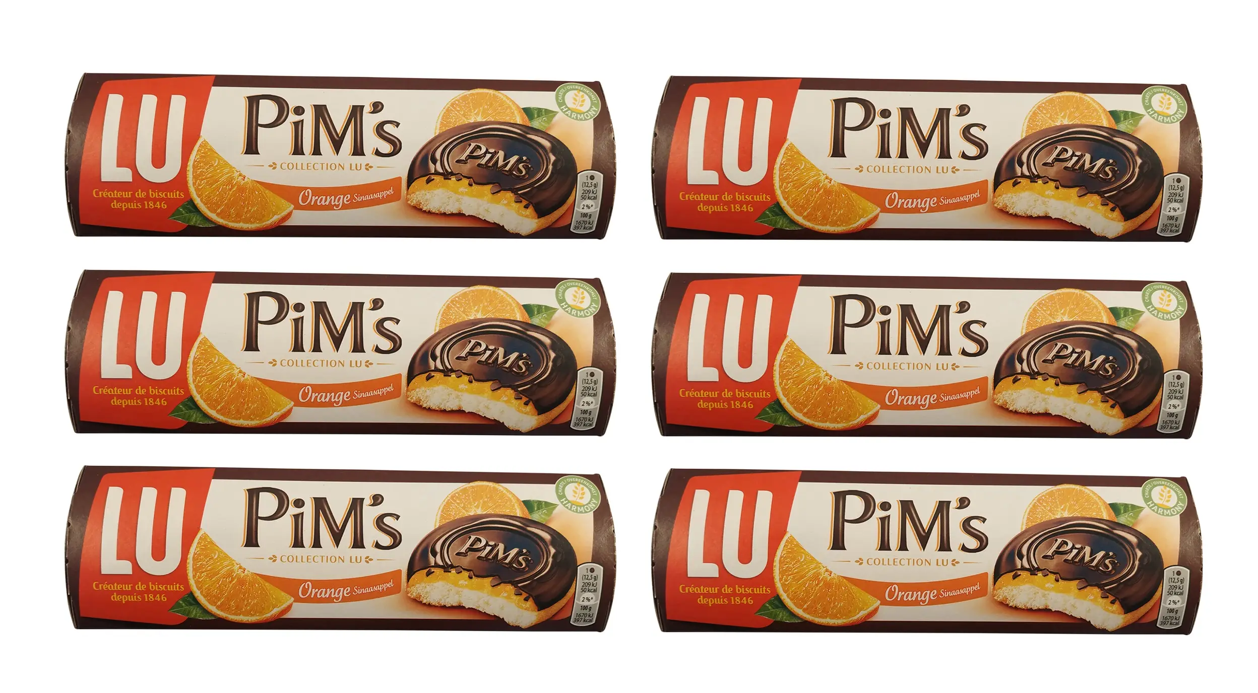 Biscuits européens | Biscuits Pims | Biscuits au chocolat et à l'orange |  Lot de 6 produits | Poids total : 31,74 onces